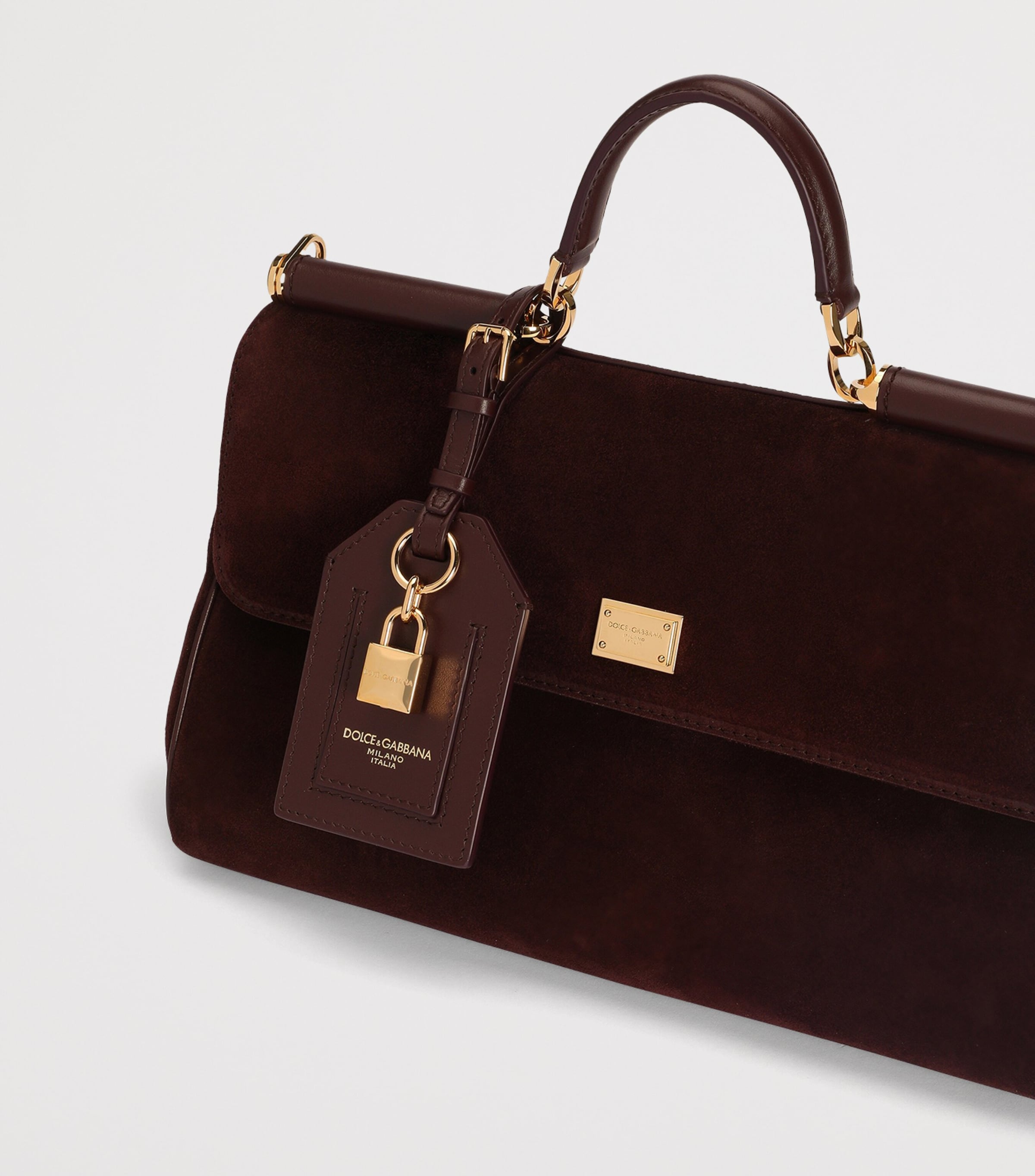 Dolce&Gabbana Suede My Sicily Top-Handle Bag Bordeaux/borde Image 3