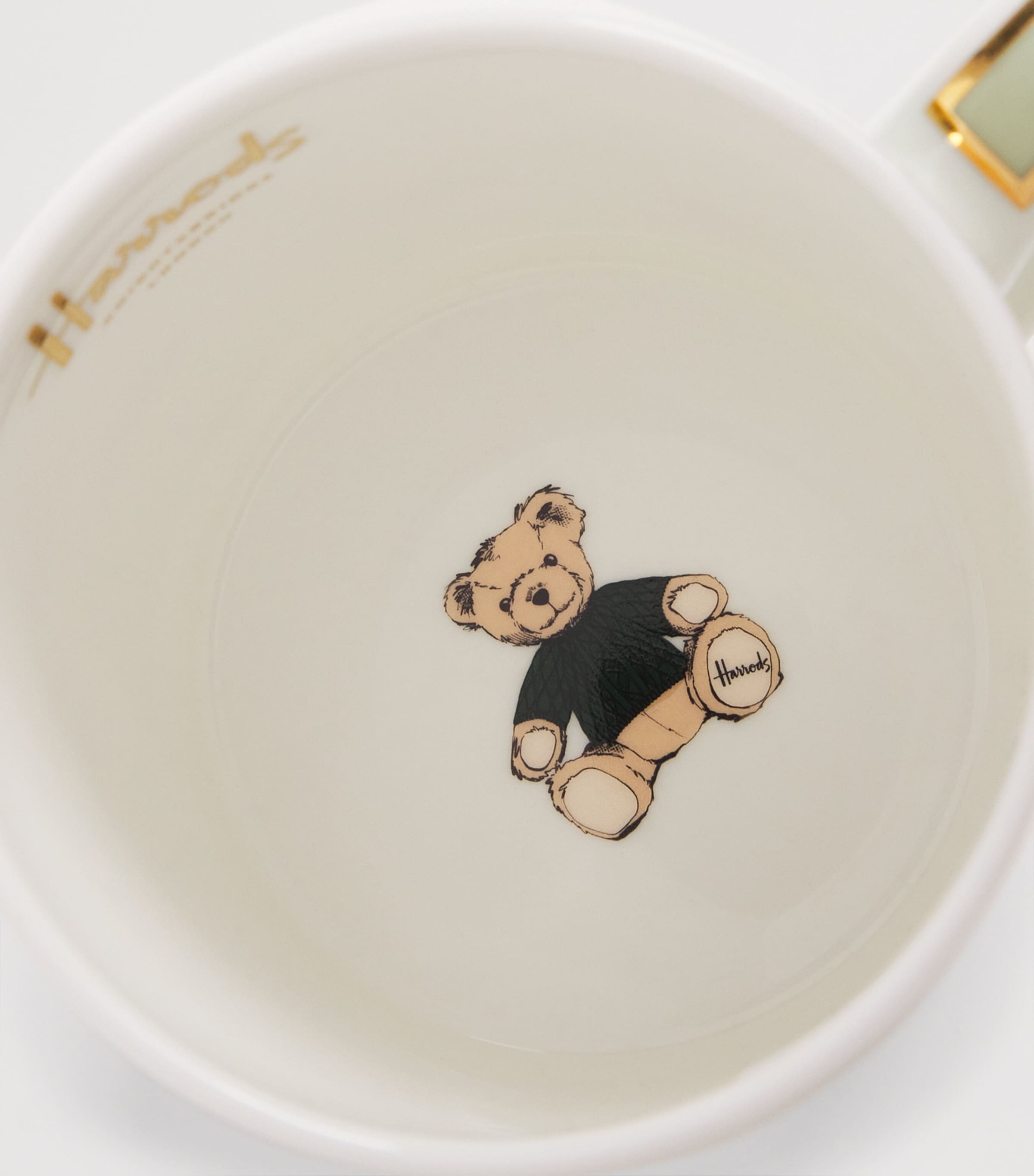 Harrods Henry Bear Cluster Mug Green/gold Image 2
