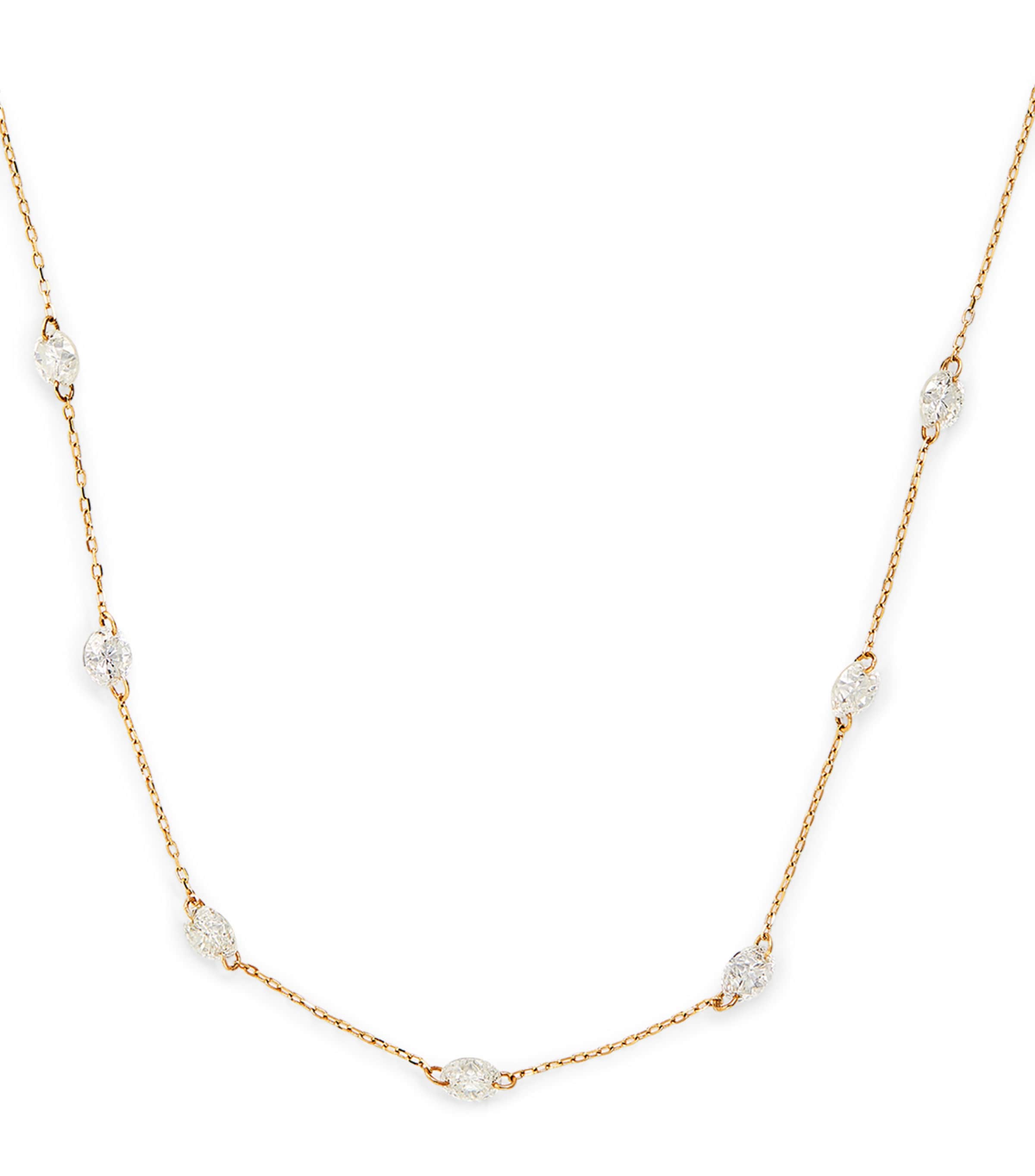 Persée Yellow Gold And Diamond 7-stone Danaé Necklace In Gold