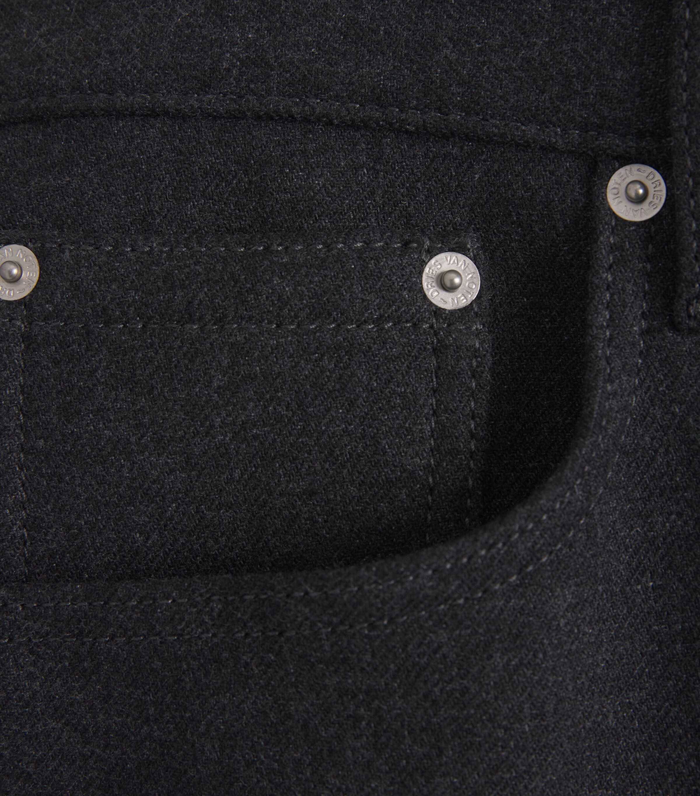 Brushed Twill Straight Trousers DARK GREY Image 5