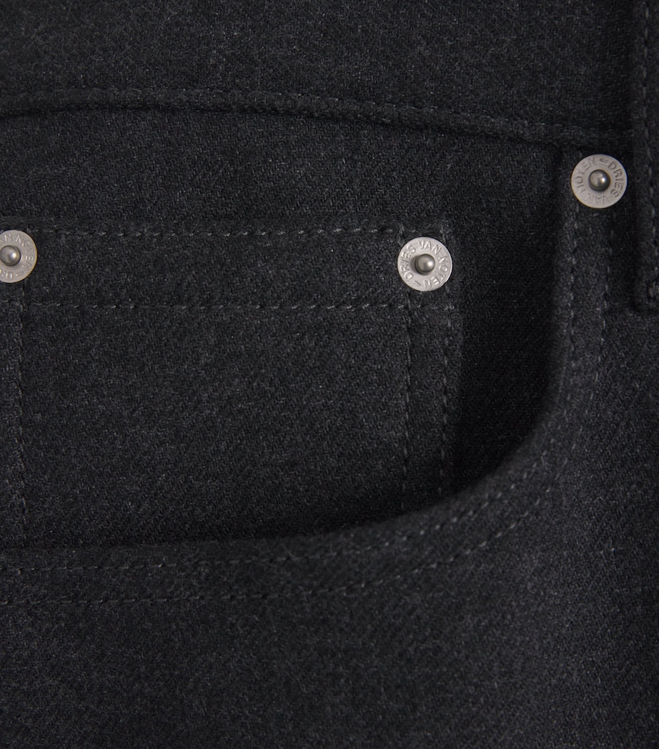 Brushed Twill Straight Trousers DARK GREY Image 5
