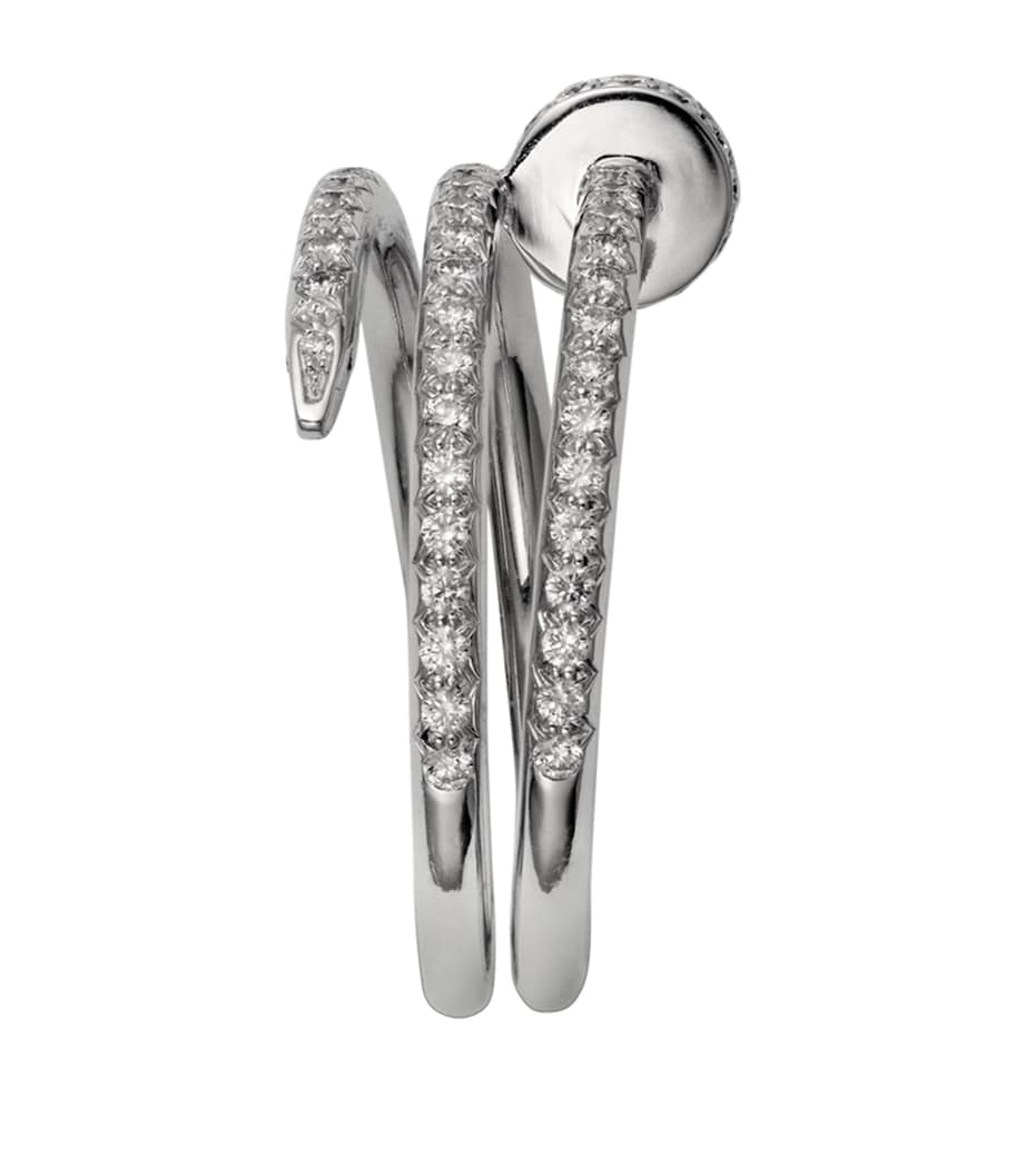 White Gold and Pavé Diamond Double Juste Un Clou Ring NO COLOUR Image 3