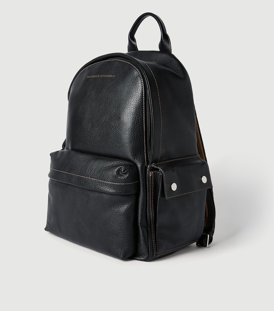 Brunello Cucinelli Leather Travel Backpack Image 6