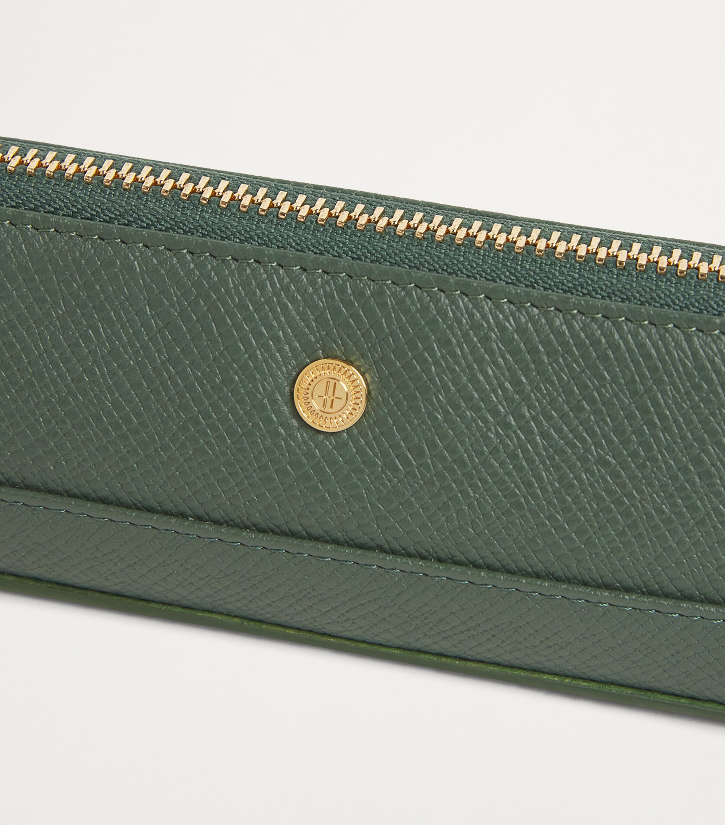 Harrods Slim Leather Pencil Case Green Image 6