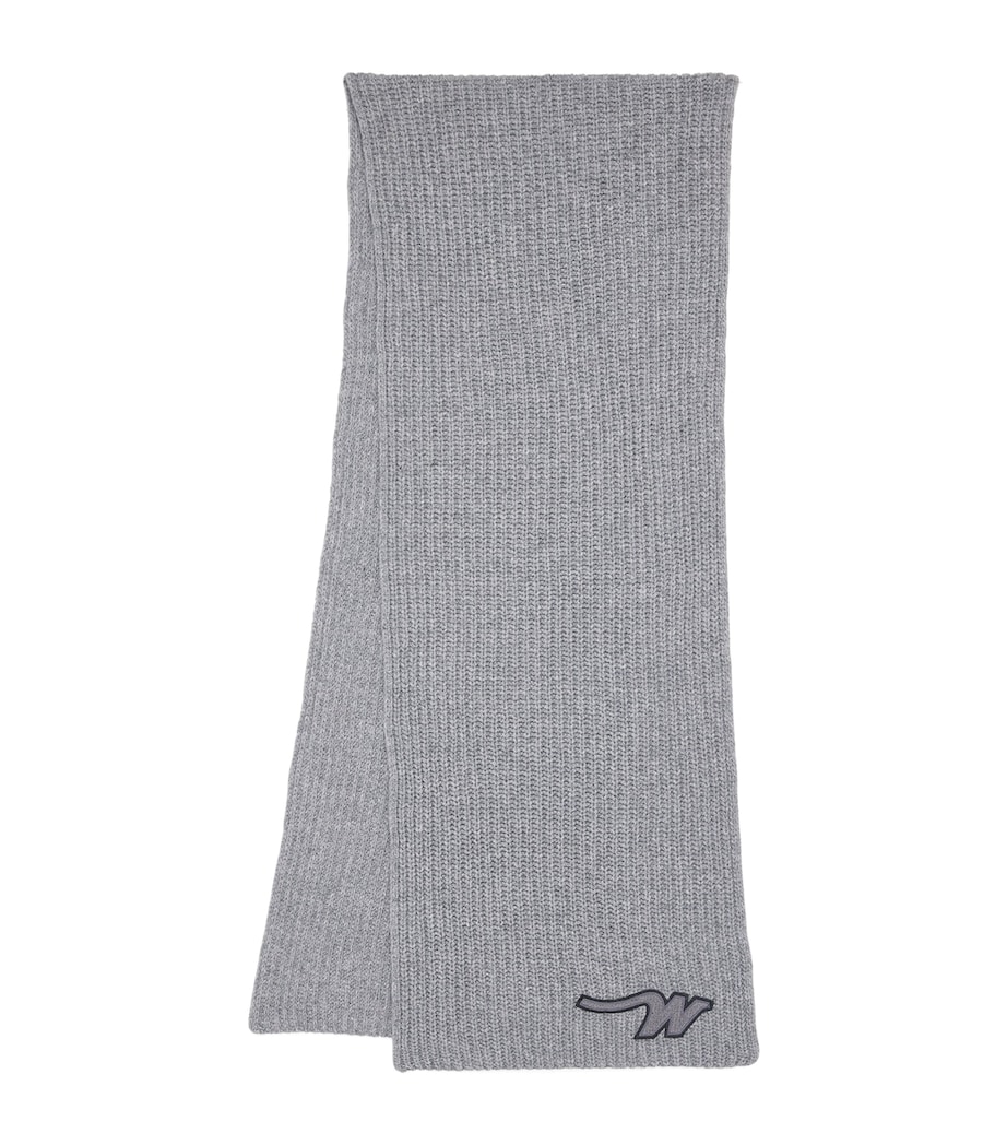 Virgin Wool Knitted Scarf MEDIUM GREY Image 1