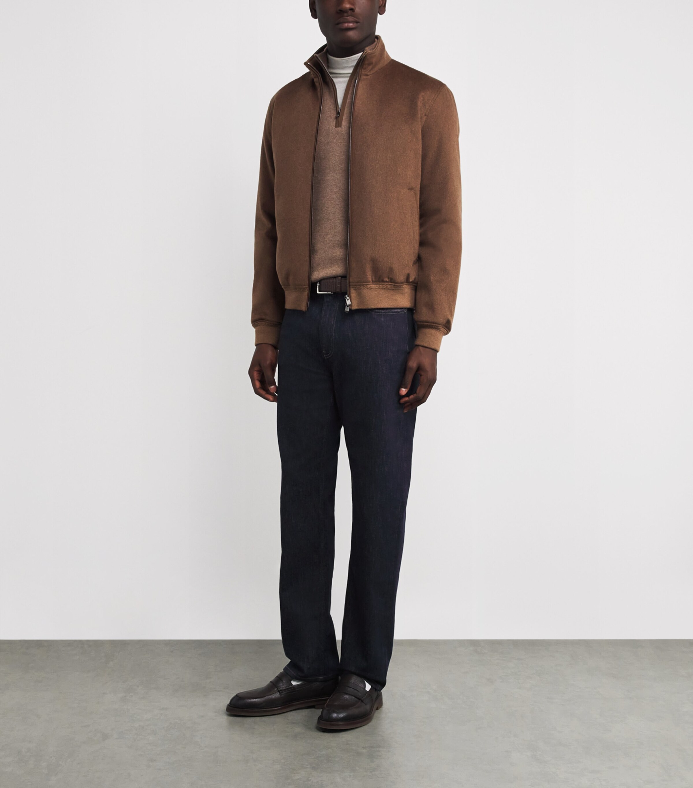 Agnona Mens Cotton-Wool Slim Jeans Blue Night Image 2