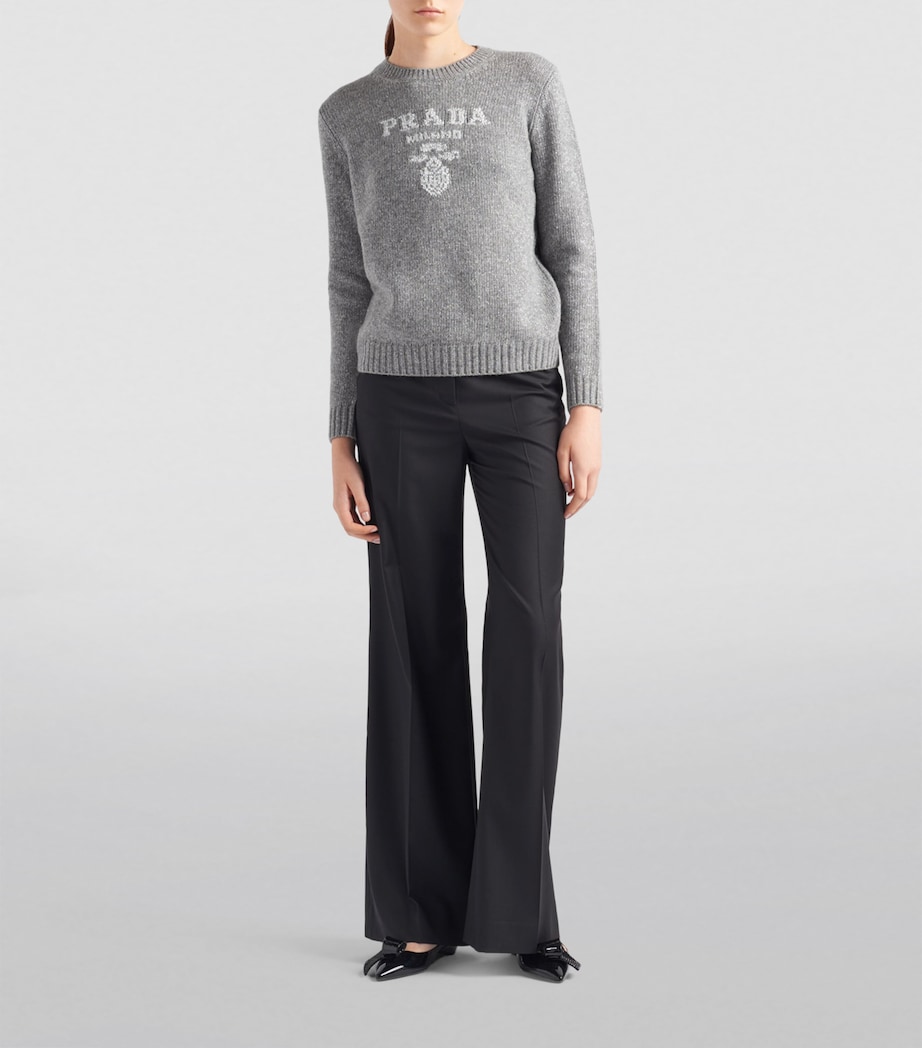 Wool-Cashmere Lamé Logo Sweater F0D1P Image 2
