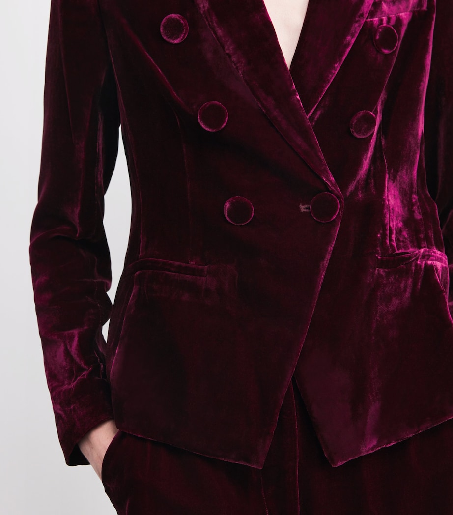 Velvet Marie Double-Breasted Blazer DARK PORT DKPO Image 6