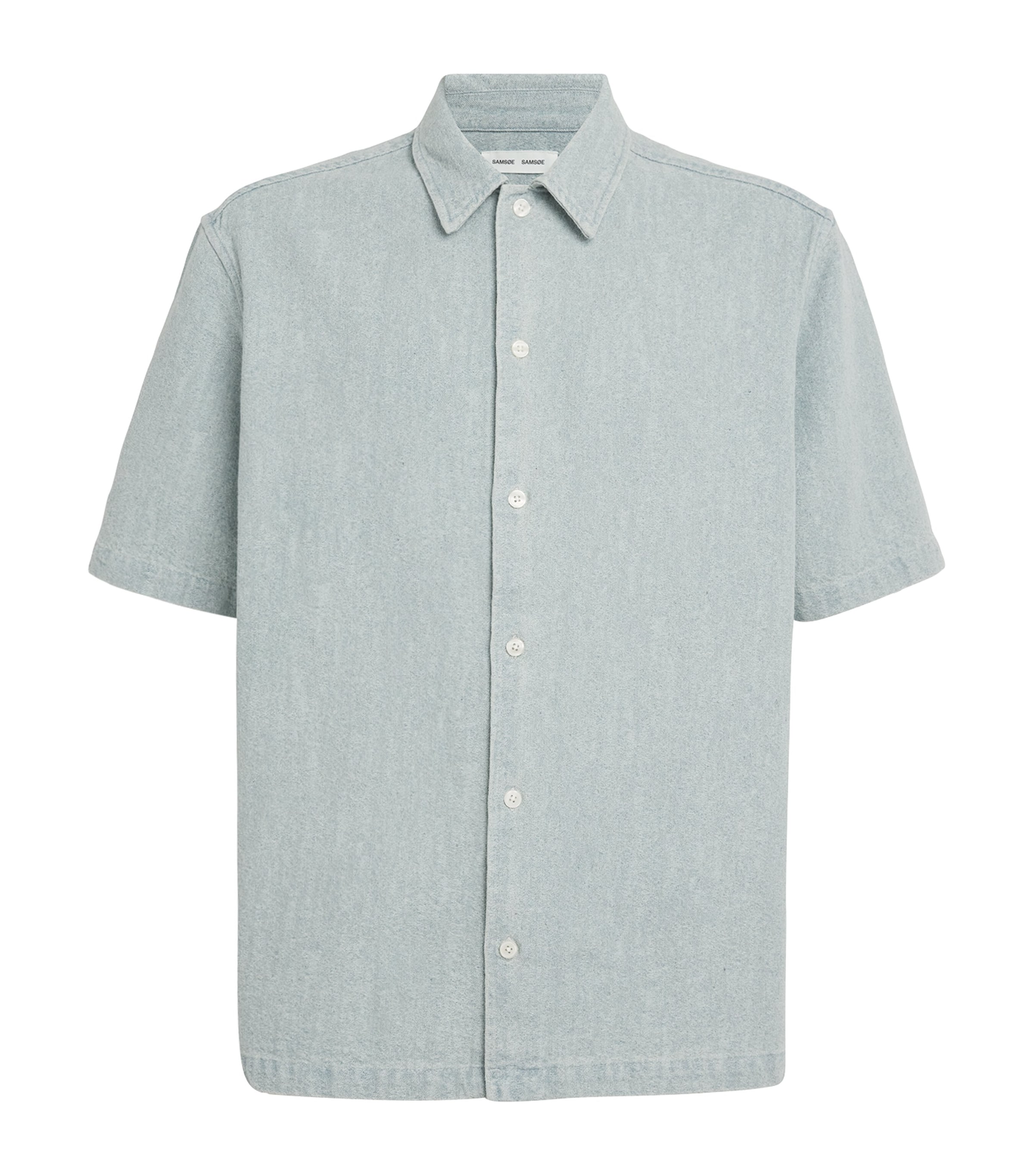 Shop Samsoe & Samsoe Chambray Shirt In Blue