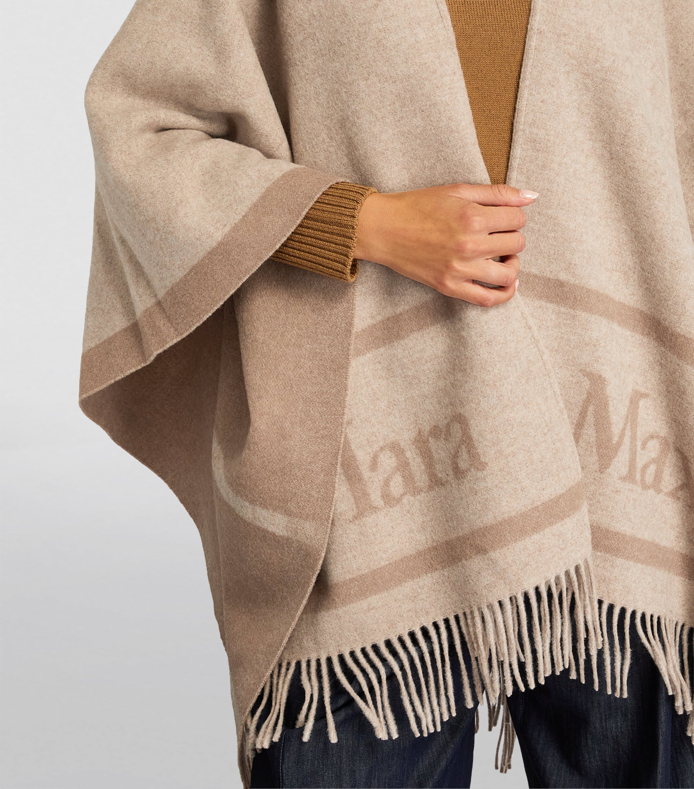 Max Mara Wool Jacquard Hilde Cape | Harrods KR