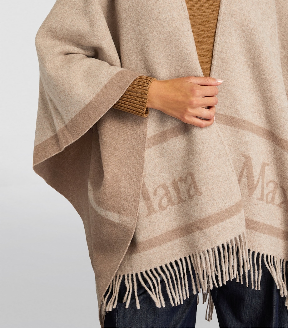 Wool Jacquard Hilde Cape BEIGE Image 6