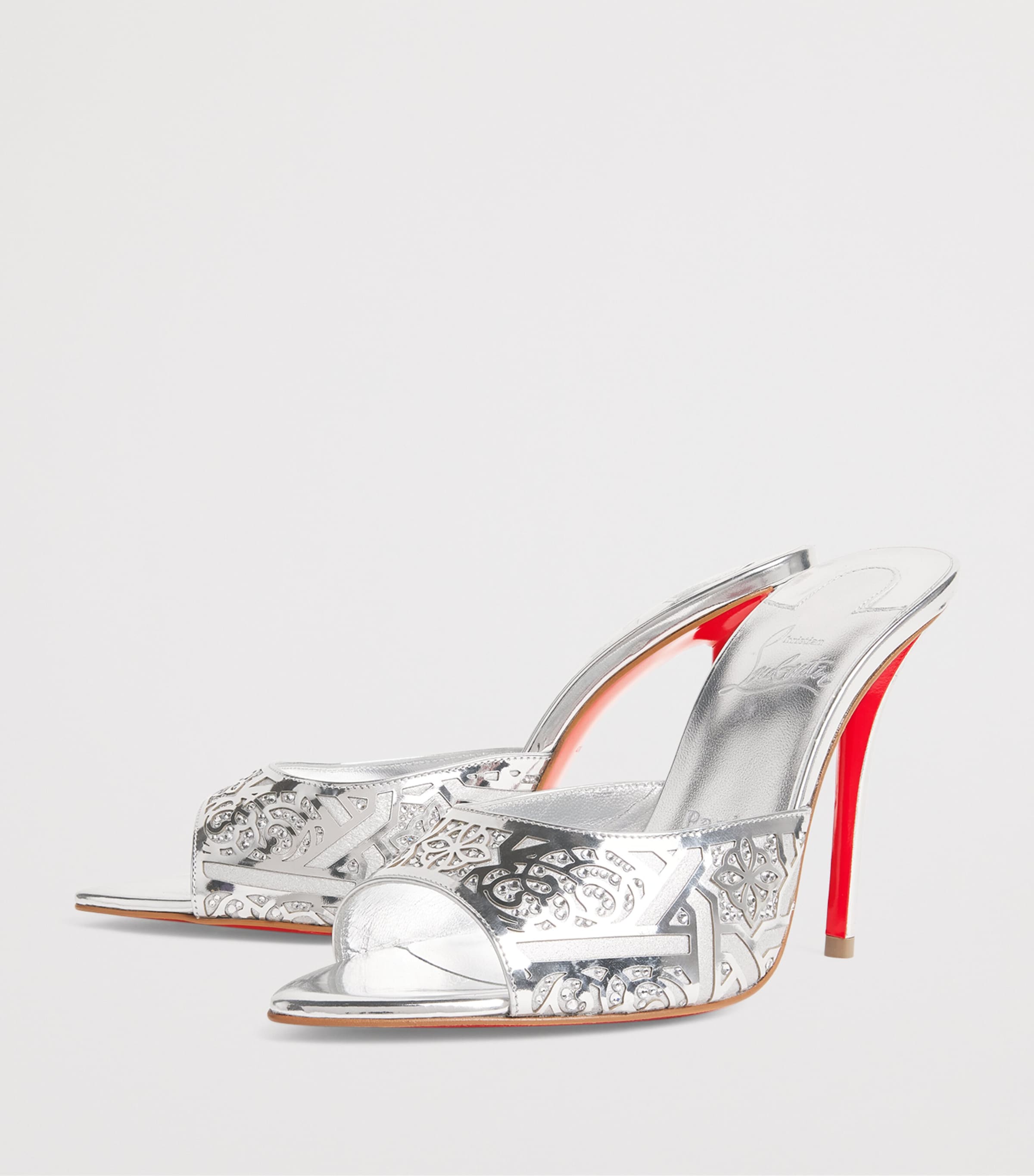 Christian Louboutin Womens Miss Z Mule Carouba Leather Mules 100 Image 3