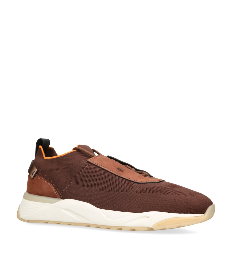 Technical-Knit Runner Sneakers DARK BROWN Image 3
