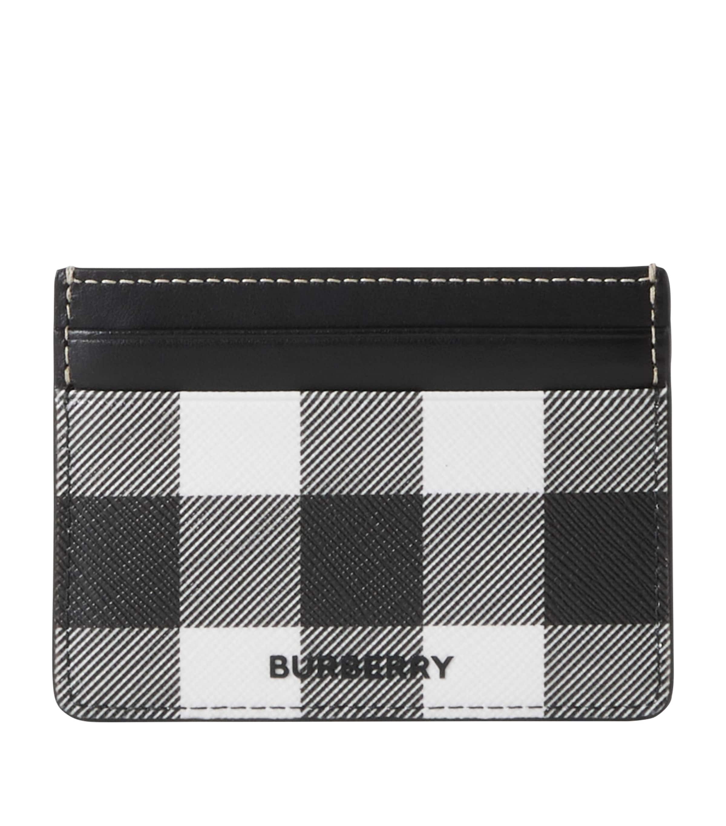 Burberry Check Logo Card Holder In Brown