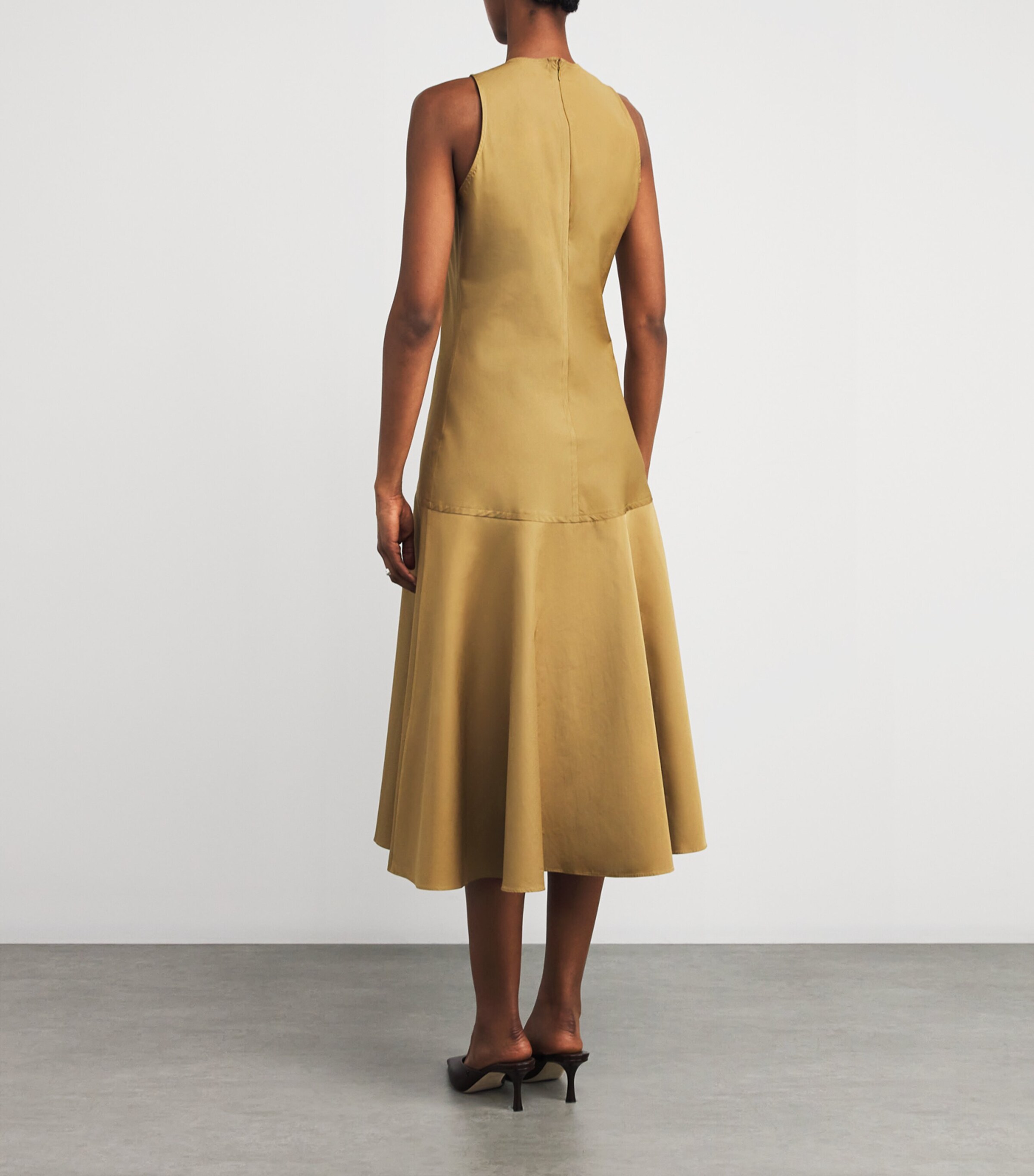 BITE Studios Womens Organic Cotton Shield Maxi Dress Khaki Image 3