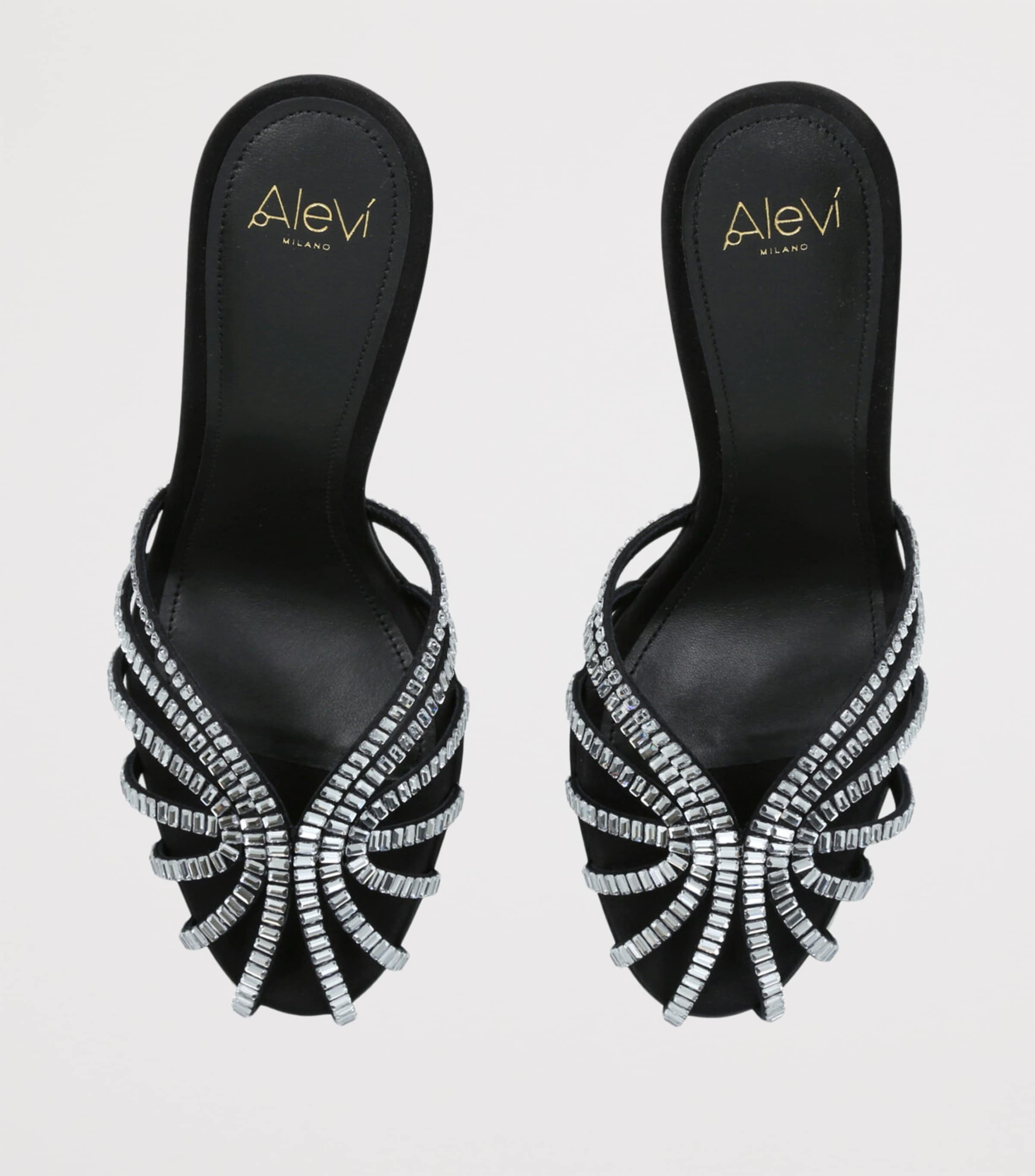 Satin Soraya Heeled Mules 95 BLACK Image 4