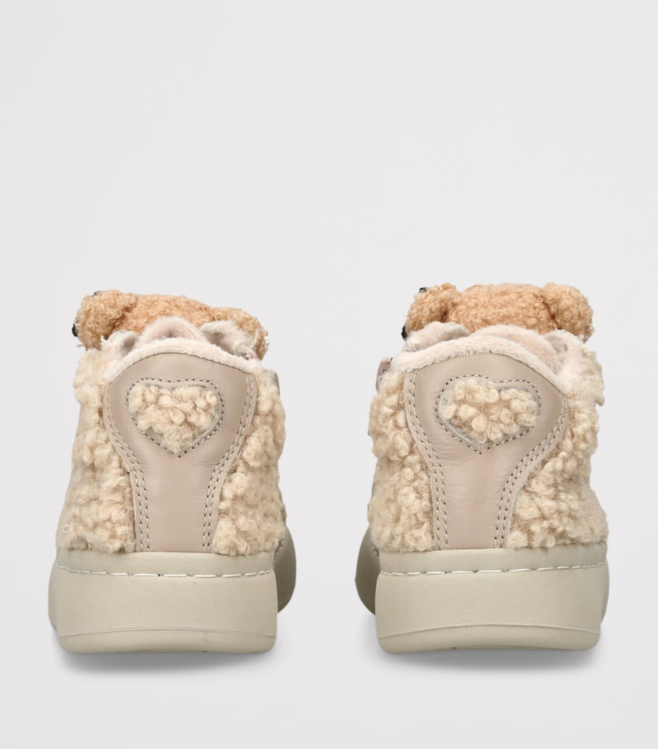 Faux Shearling High-Top Sneakers BEIGE Image 2