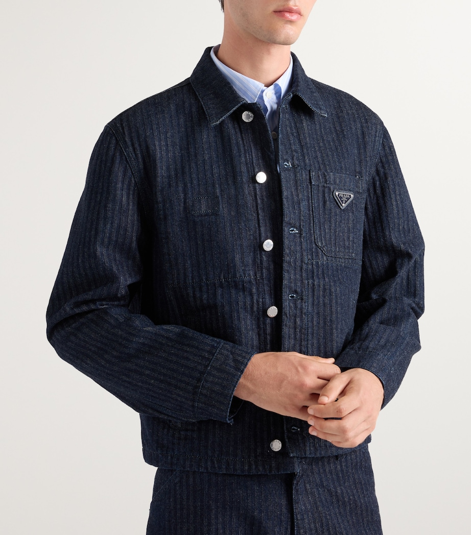 Chevron Denim Jacket F0008 Image 4