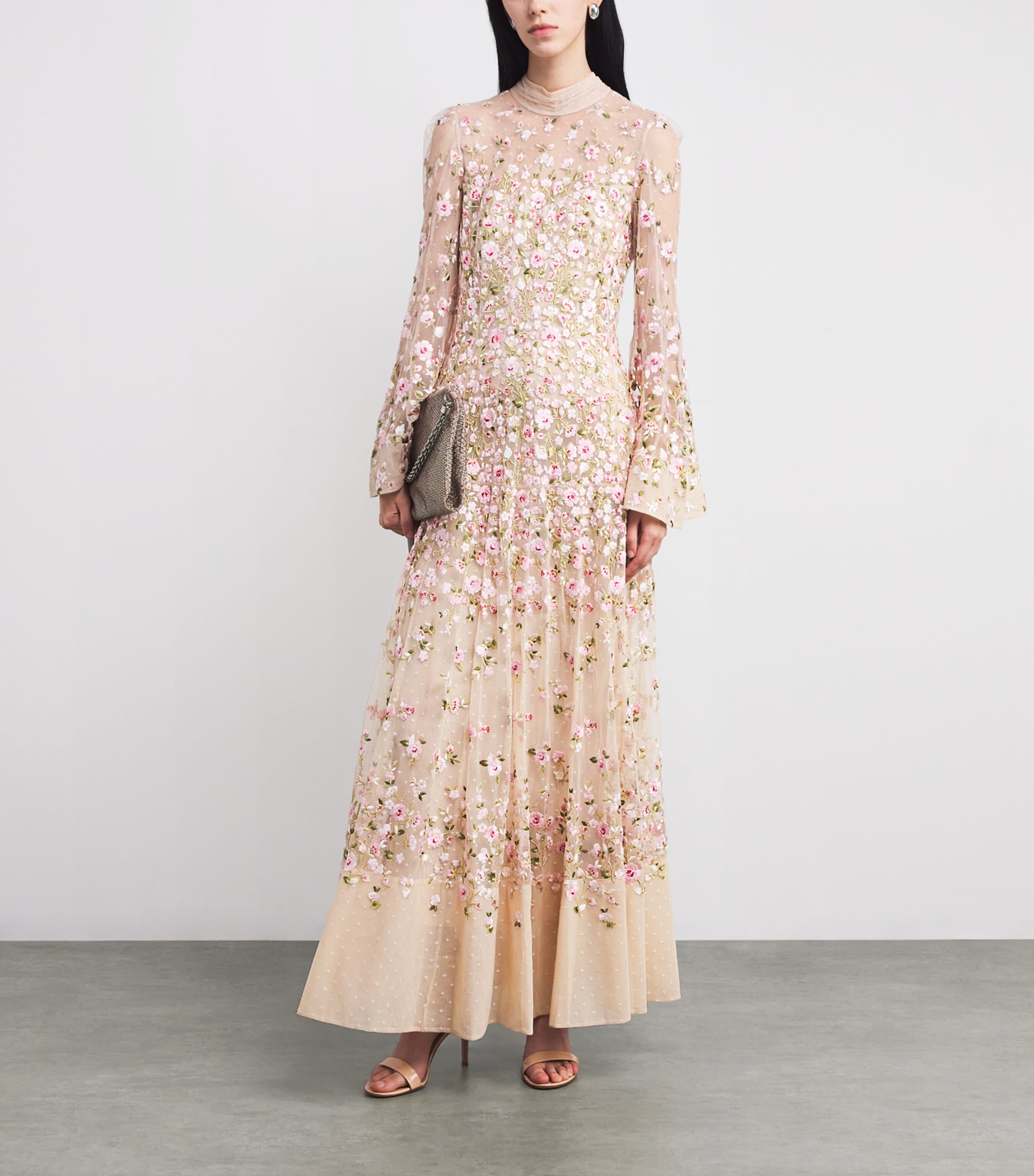 Rose-Appliqué Sylvia Maxi Dress 77966680 OYSTR/MULTI Image 2