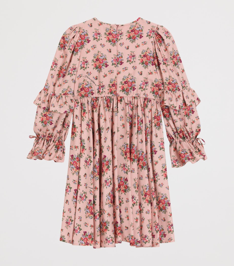 Dolce&Gabbana Kids Bouquet Print Dress (8-12+ Years) Mazzolini Fior Image 2