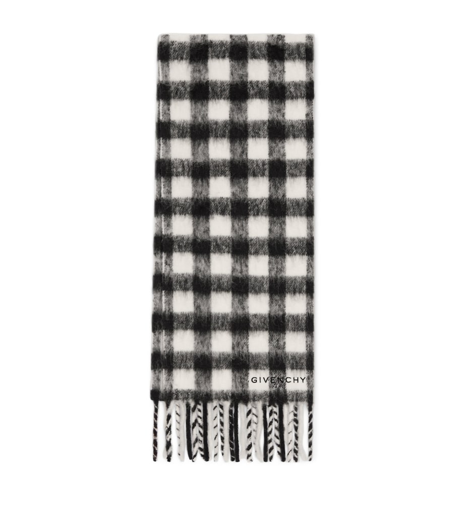 Alpaca-Blend Check Logo Scarf BLACK/IVORY Image 1