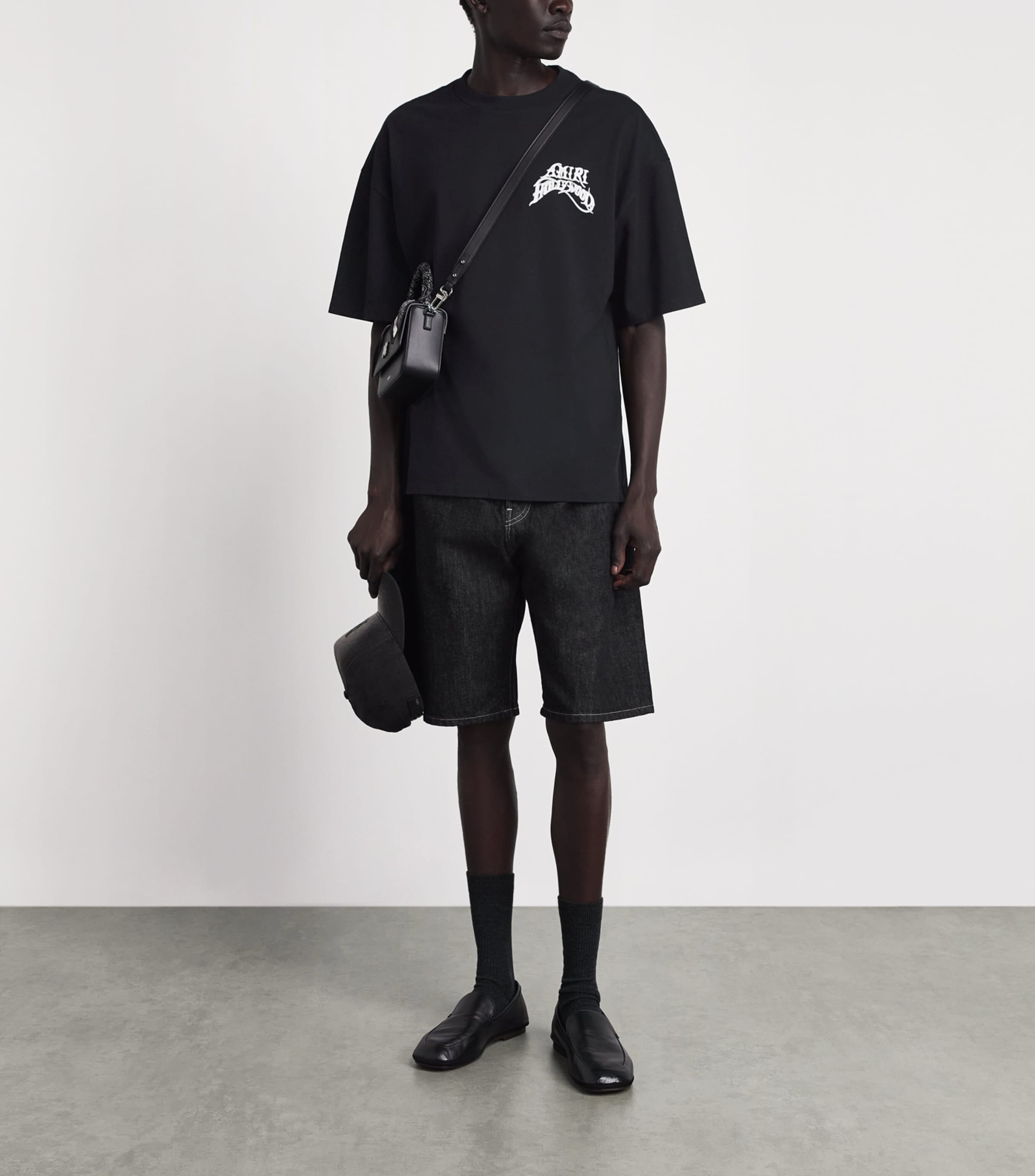 AMIRI Mens Cotton Hollywood T-Shirt Black Image 2