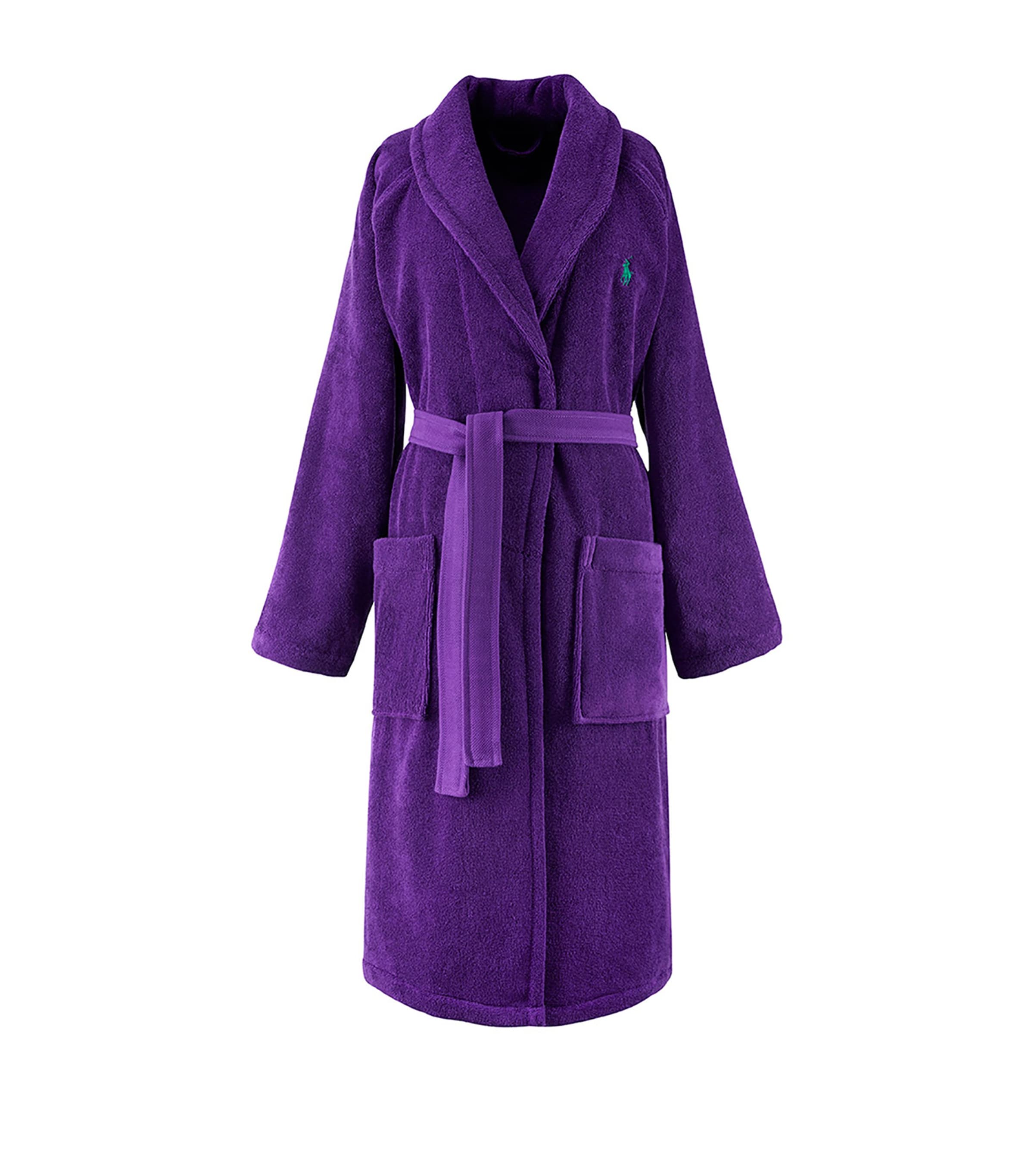 Shop Ralph Lauren Polo Player Bath Robe In Purple