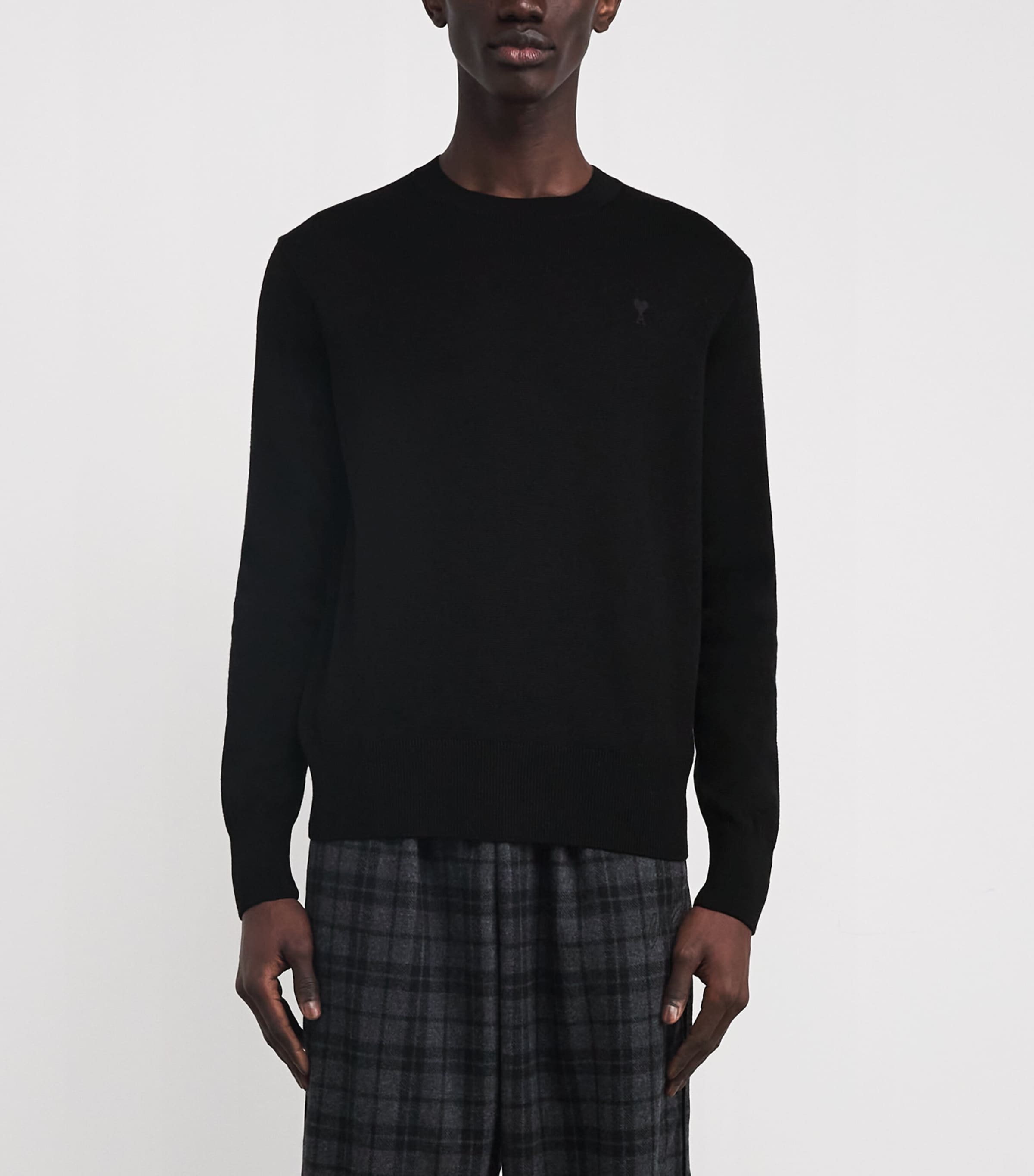 Merino Wool Logo Sweatshirt 0180 - NOIR/NOIR Image 3