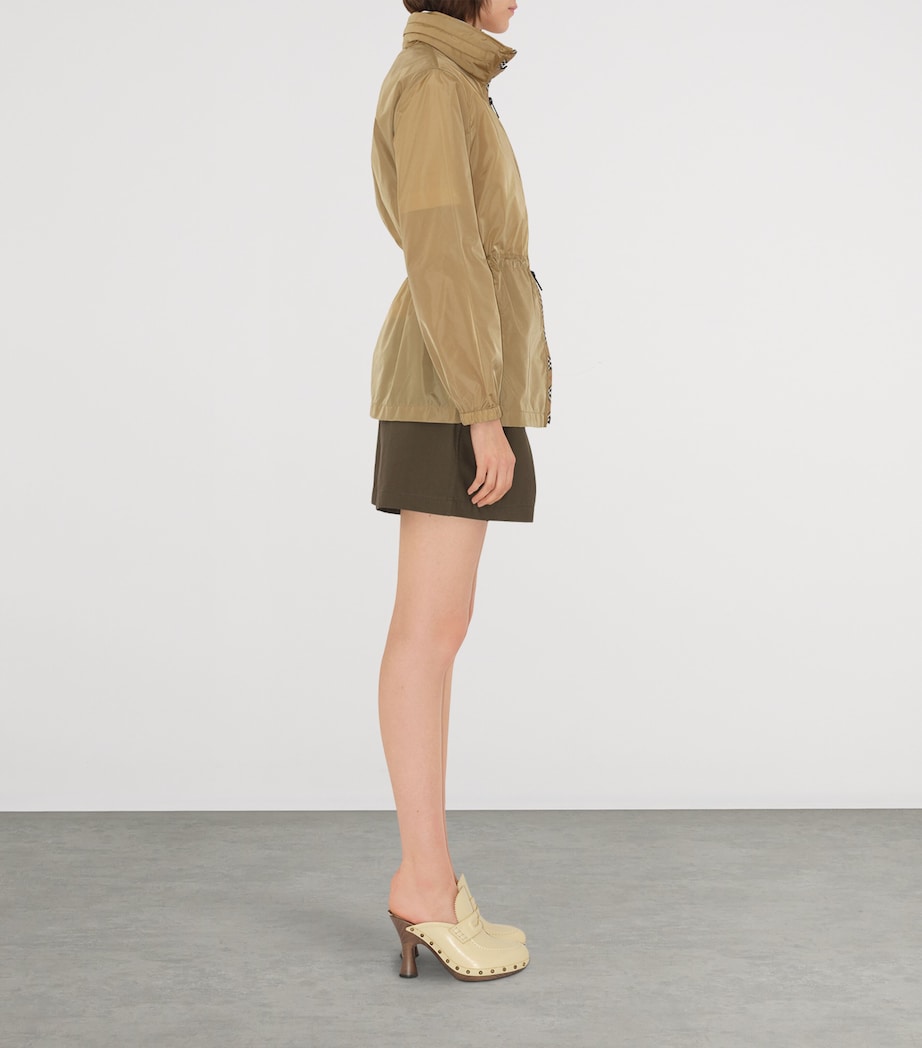 Technical Adaptable Check-Trim Parka FLAX Image 7