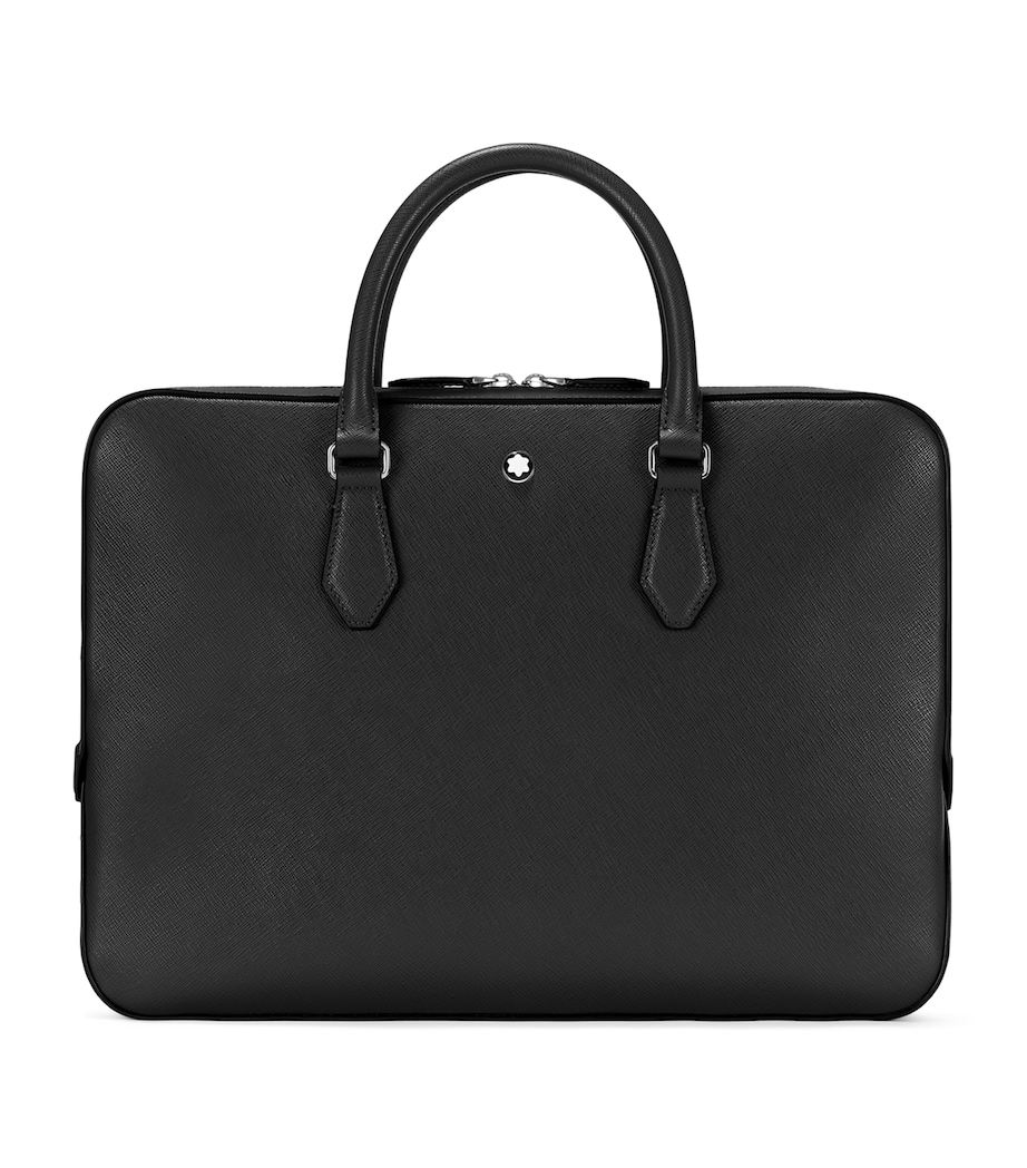 Leather Sartorial Thin Document Case BLACK Image 1
