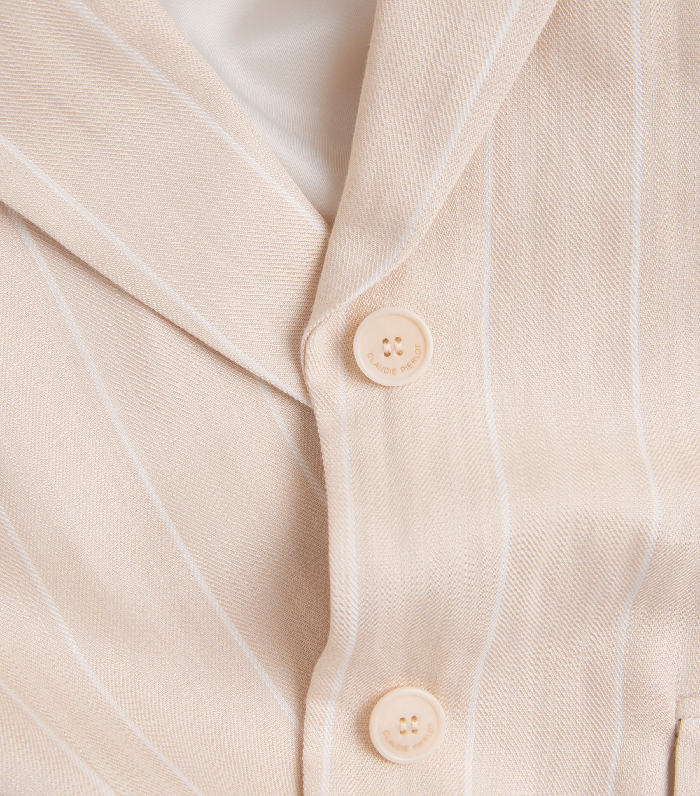 Claudie Pierlot Womens Pinstripe Blazer Sand Image 5