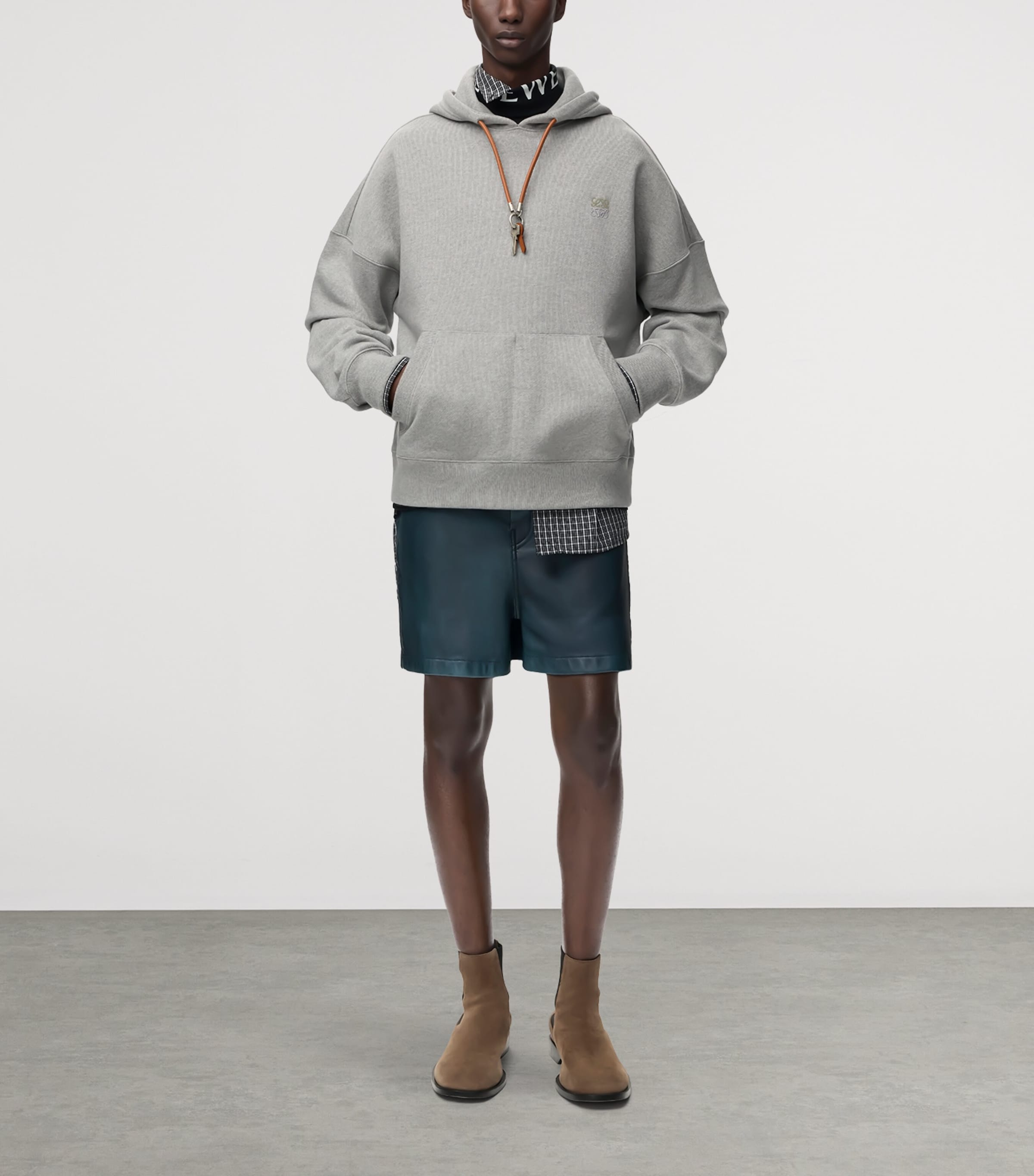 LOEWE Grey Cotton Key-Detail Anagram Hoodie | Harrods AE