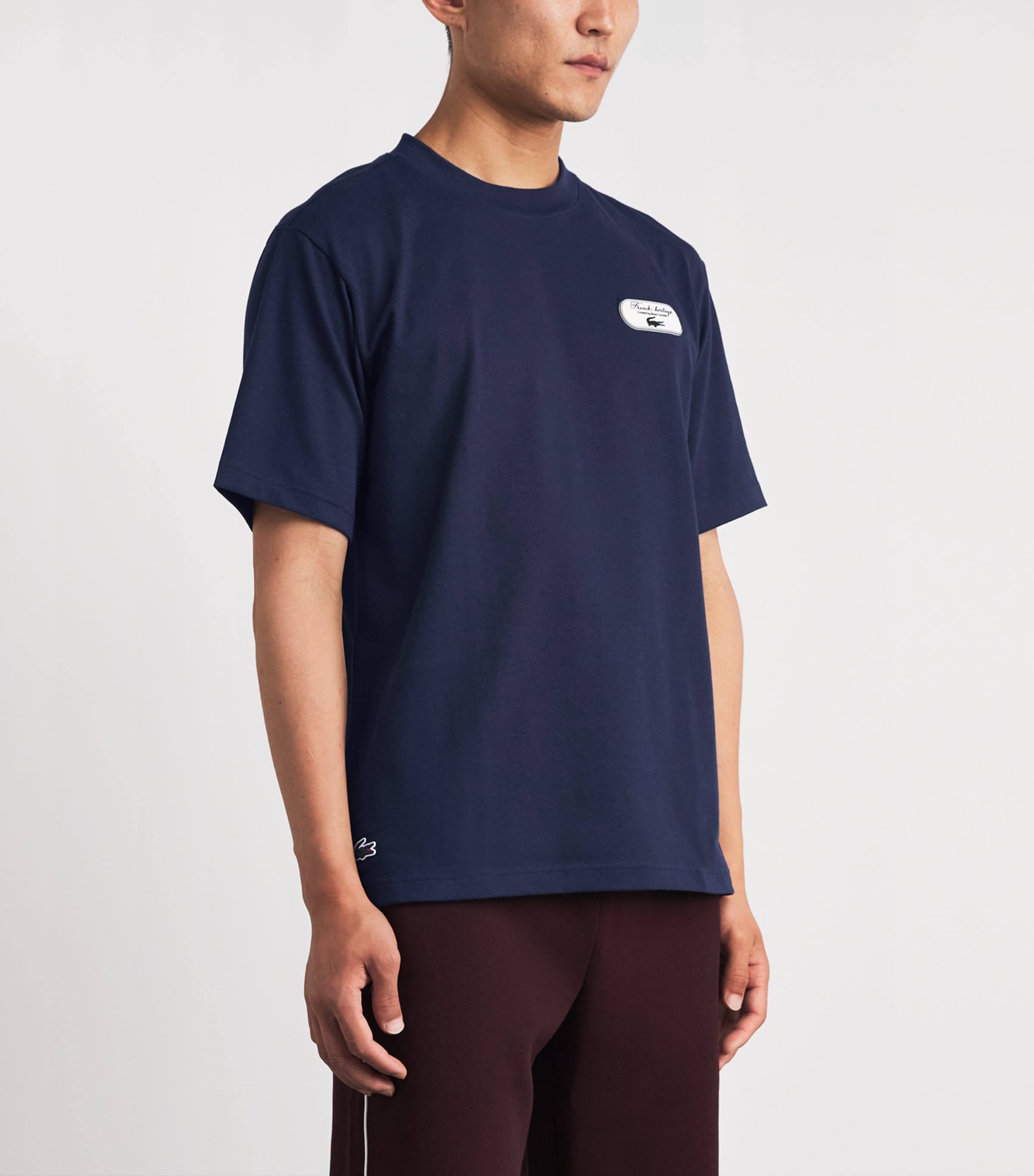 Lacoste Mens Ultra Dry Tennis Heritage Graphic T-Shirt Navy Blue Image 4