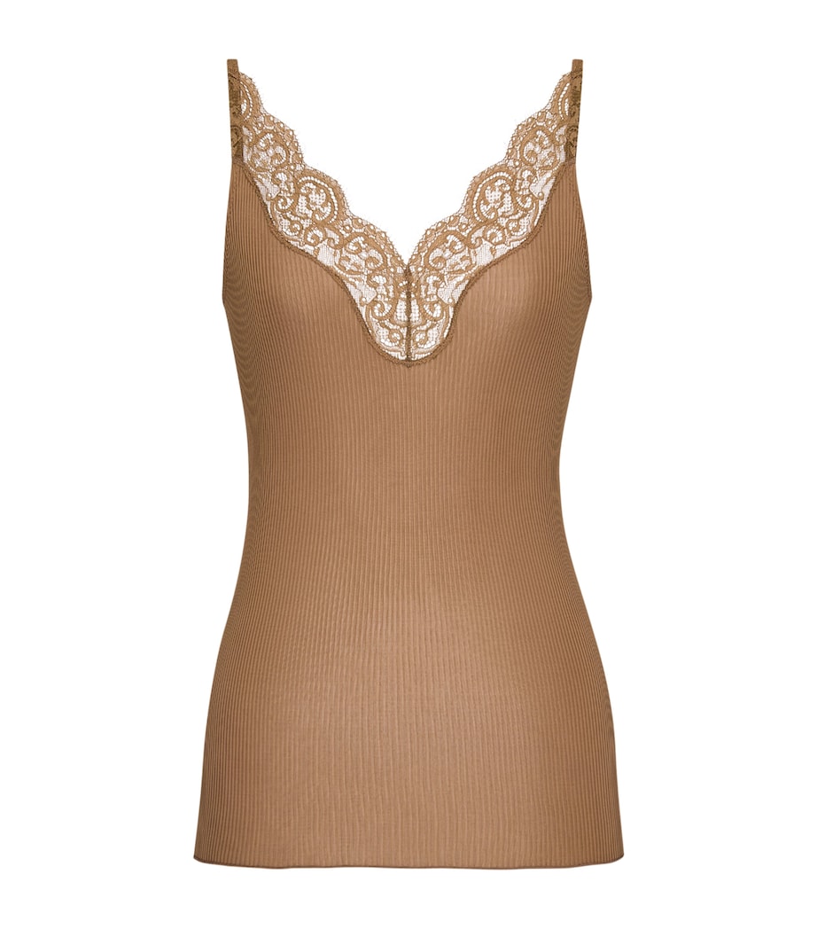 Silk Lace-Trim Tank Top 2574 Image 1