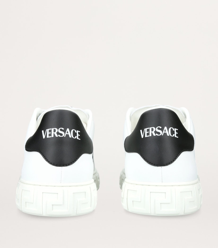 Leather Greca Sneakers WHITE/BLK Image 2