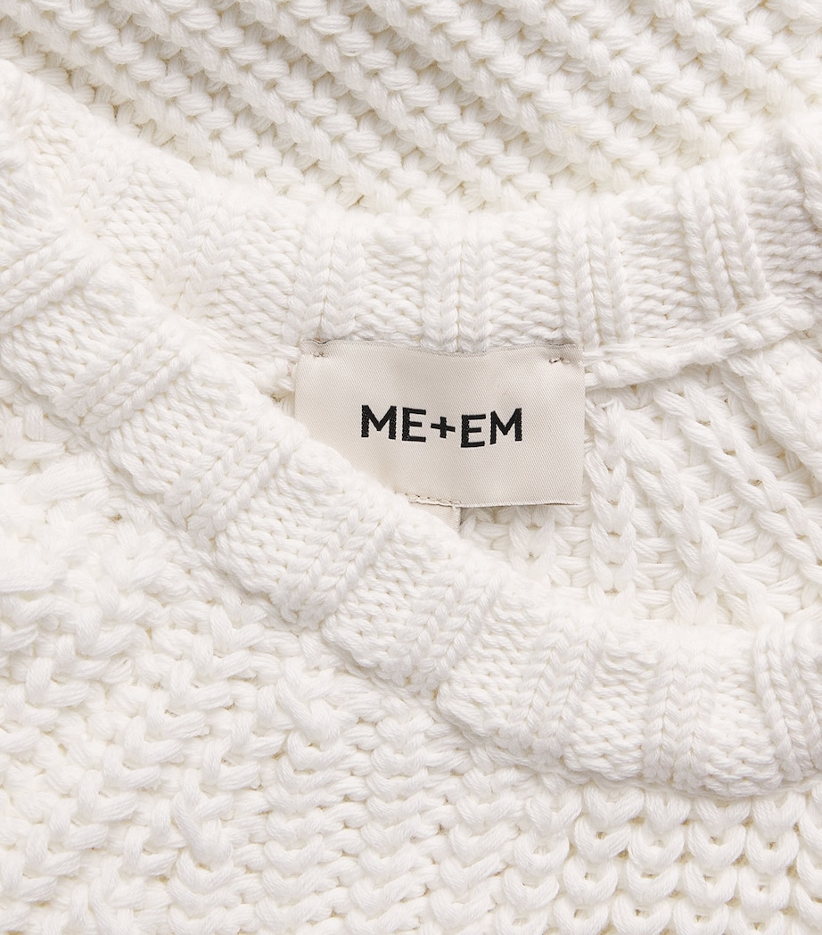 ME+EM Womens Organic Cotton Weekend Sweater Soft White Image 6