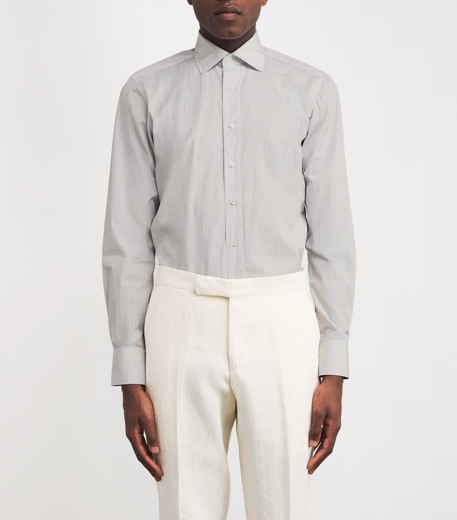 Cotton Stripe Shirt MULTI BROWN BLUE STRIPE Image 3