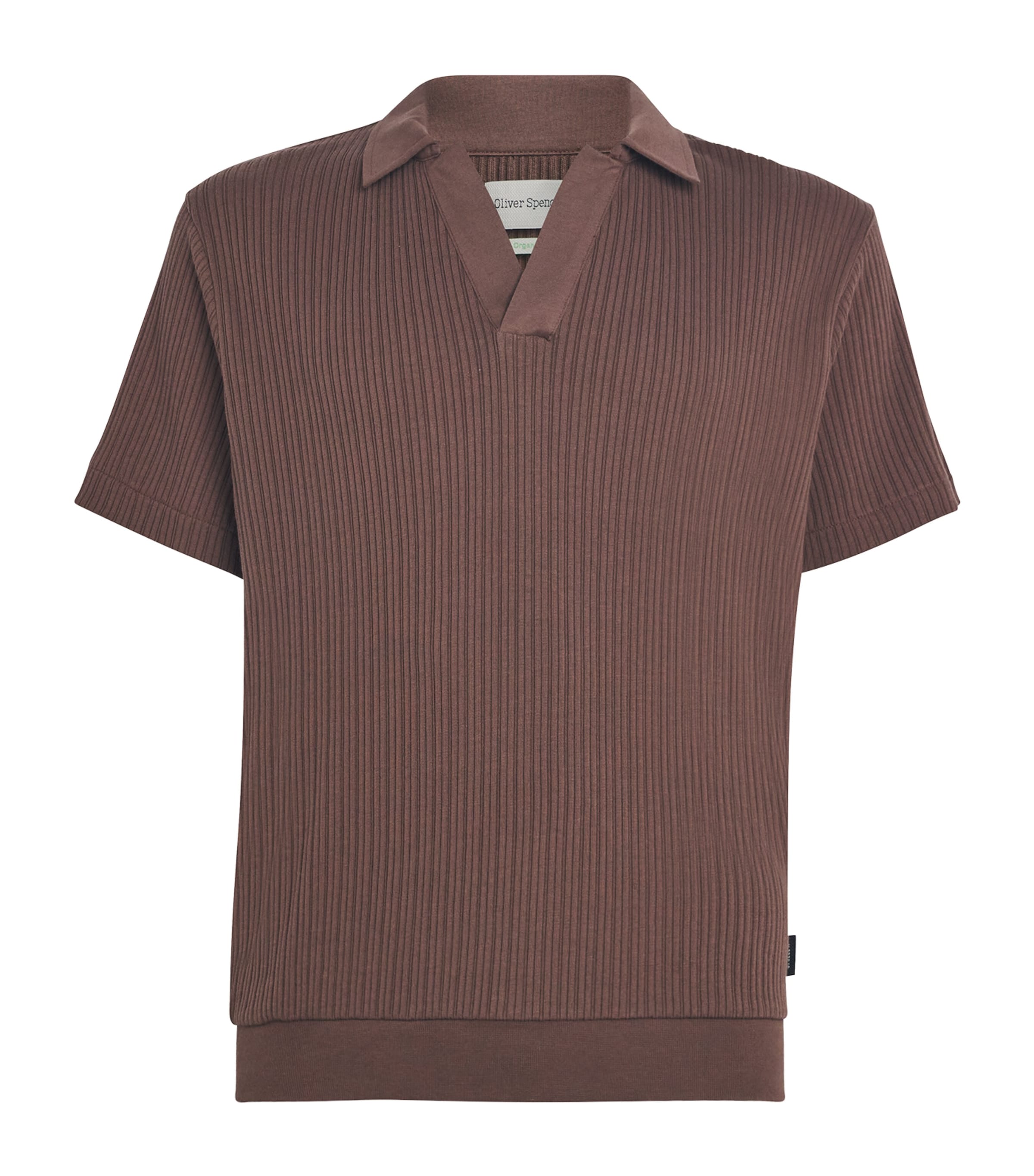 Oliver Spencer Organic Cotton Polo Shirt In Brown