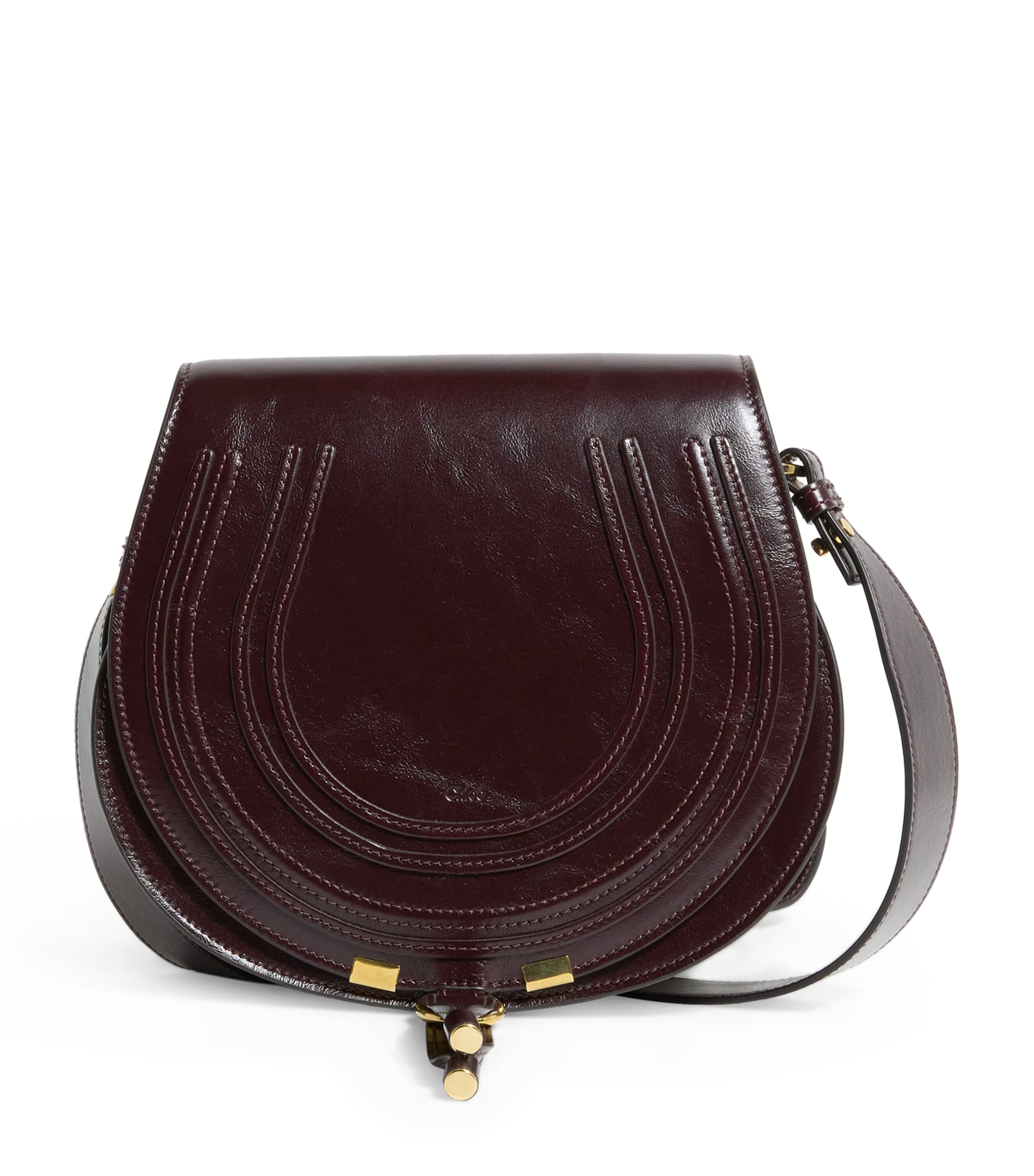 Chloé Small Leather Marcie Saddle Bag In Red