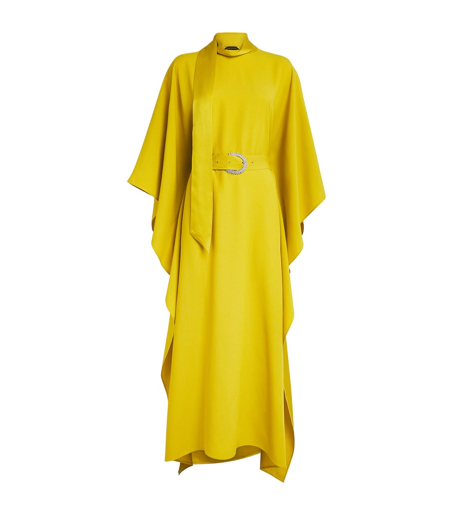 Taller Marmo Womens Crepe Belted La Luna Kaftan Chartreuse Image 1