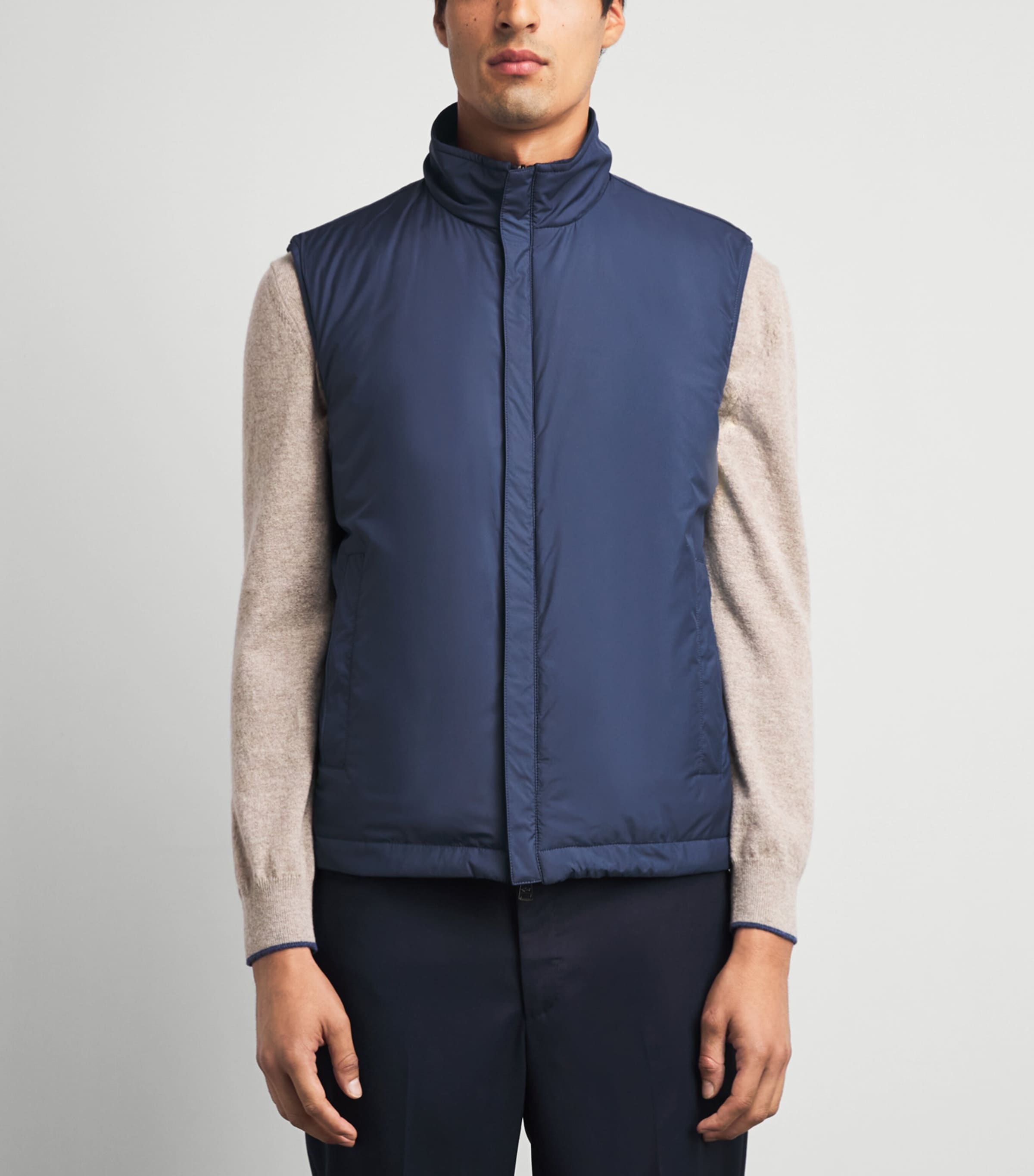 Paul & Shark Mens Padded Reversible Gilet Blue/ Cadet Blue Image 6