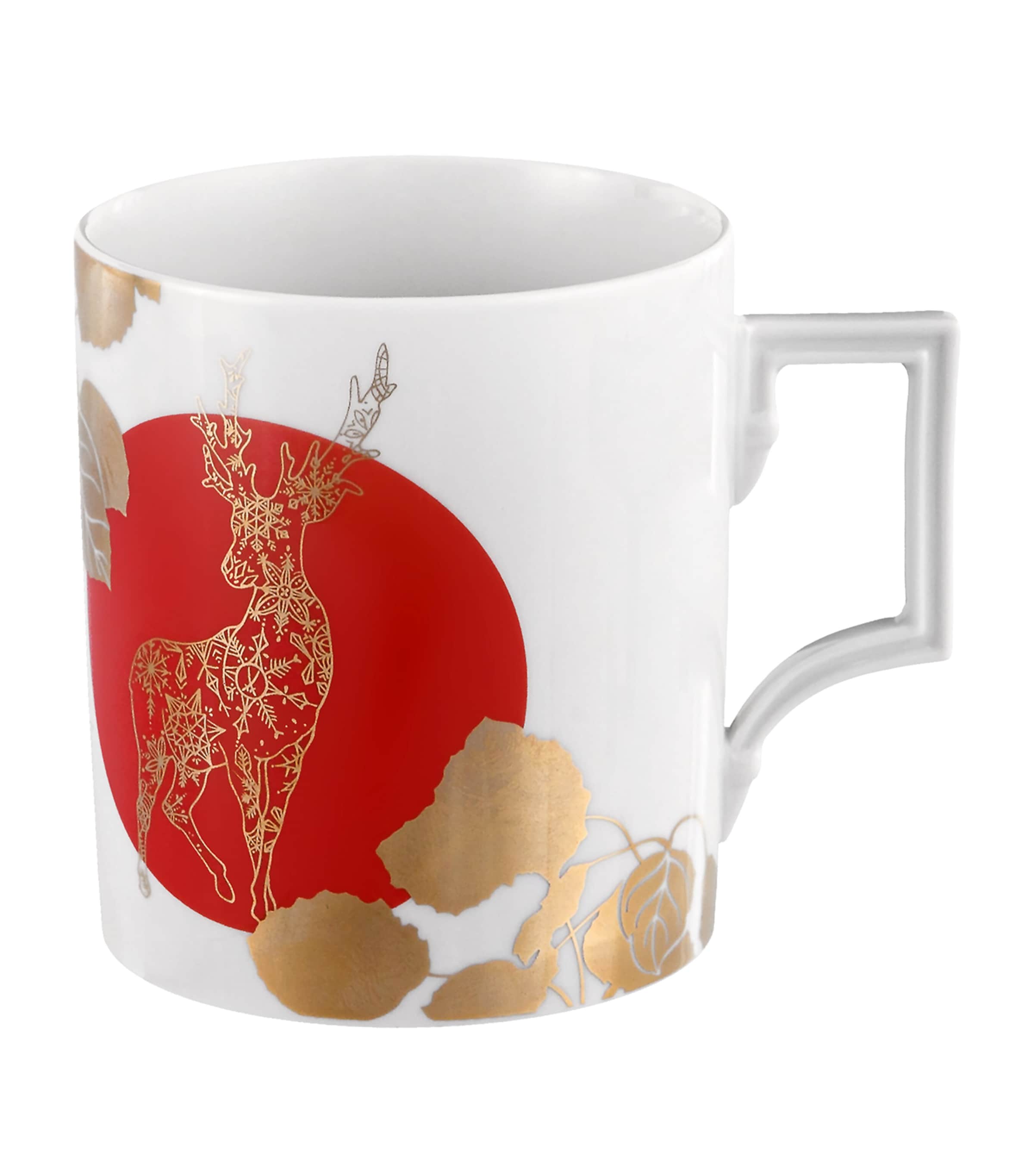 Meissen Porcelain Deer Mug In Red