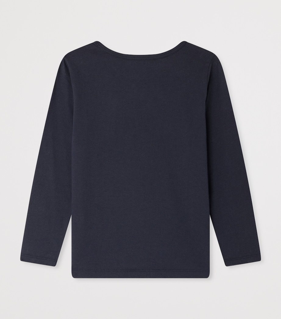 Bonpoint Logo Long-Sleeve T-Shirt (4-8 Years) Upb Marine Image 2