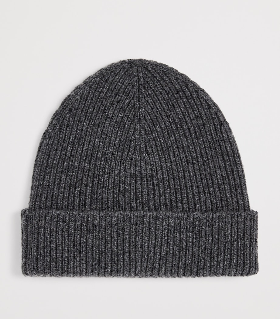 Cashmere Ribbed Beanie HA4181 MID GREY Image 2