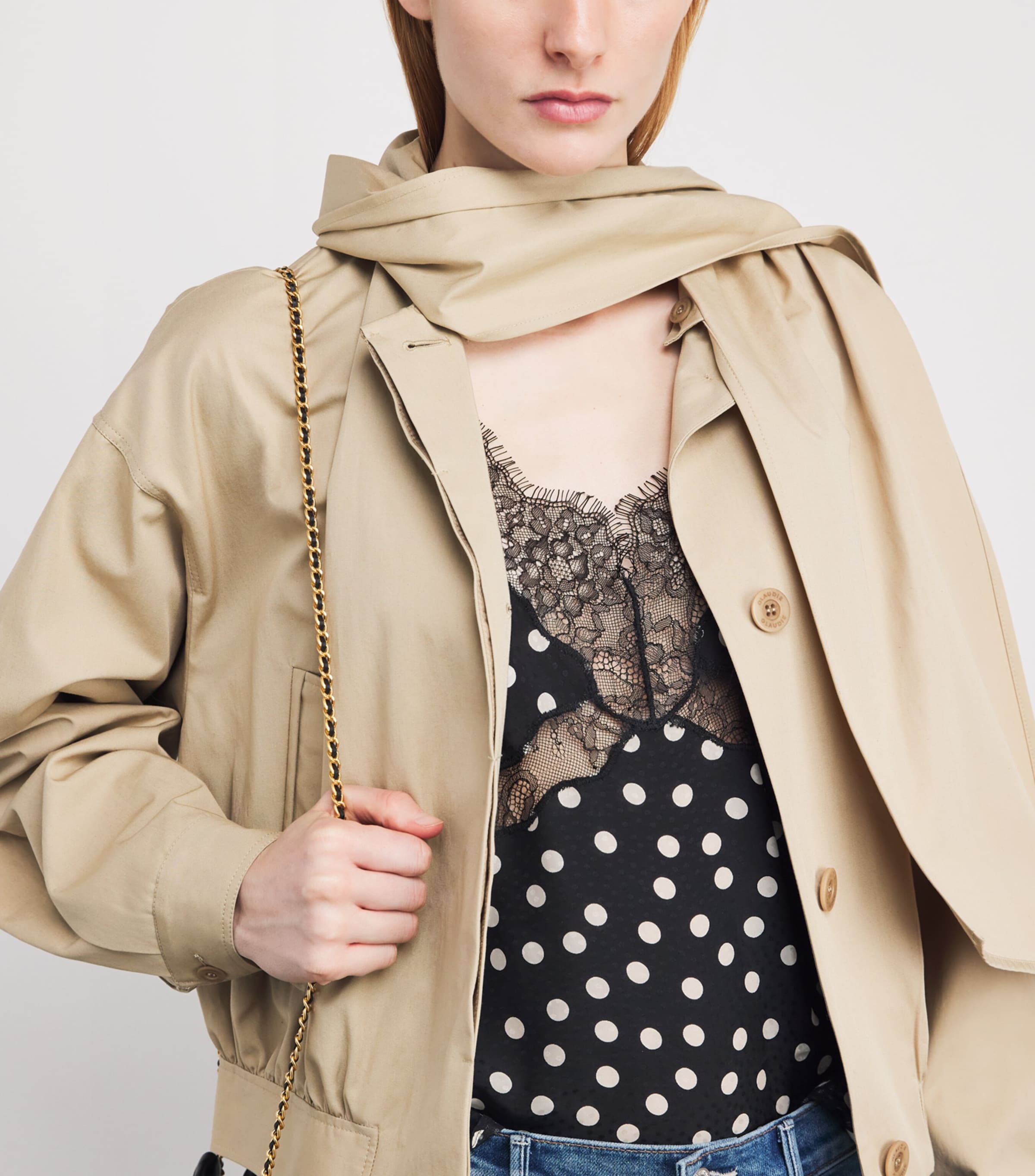 Polka Dot Amelia Cami Top WHITE/BLACK Image 6