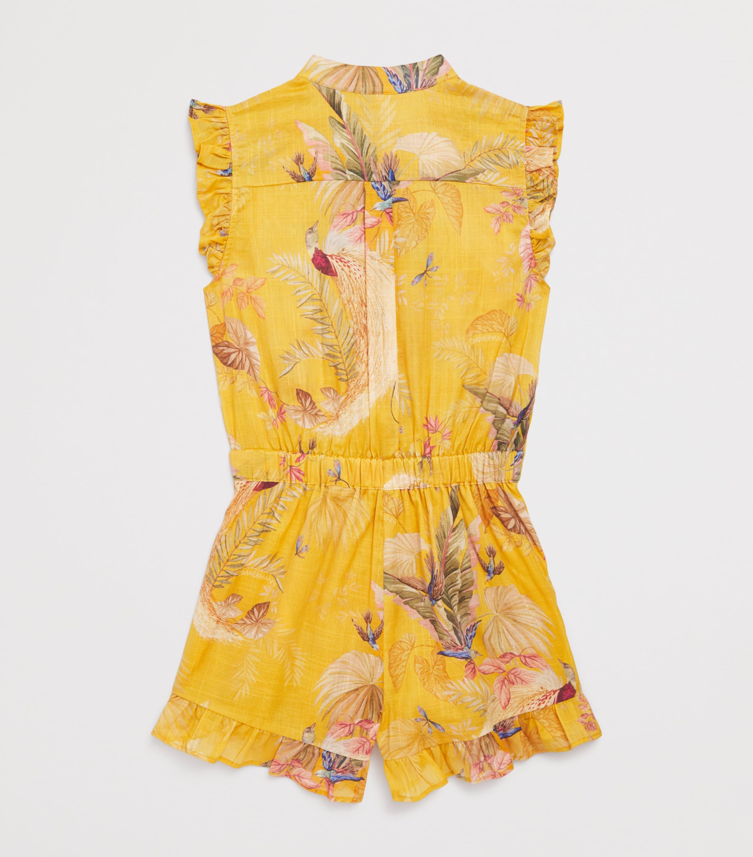 Cotton Rhiannon Frill Playsuit (2-12 Years) MUSTARD PALM FLORAL Image 2