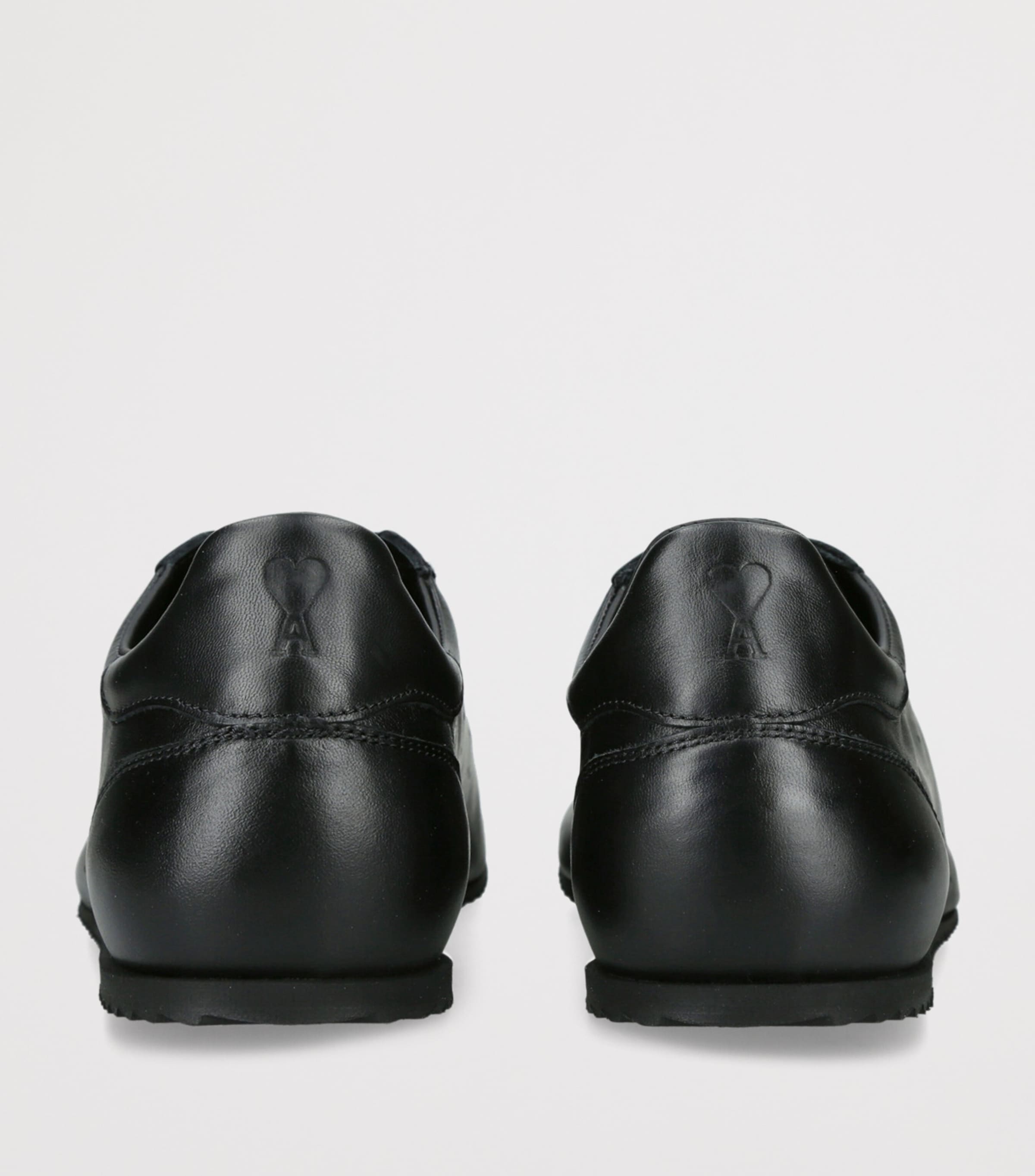 AMI Paris Leather Step Sneakers Black Image 2