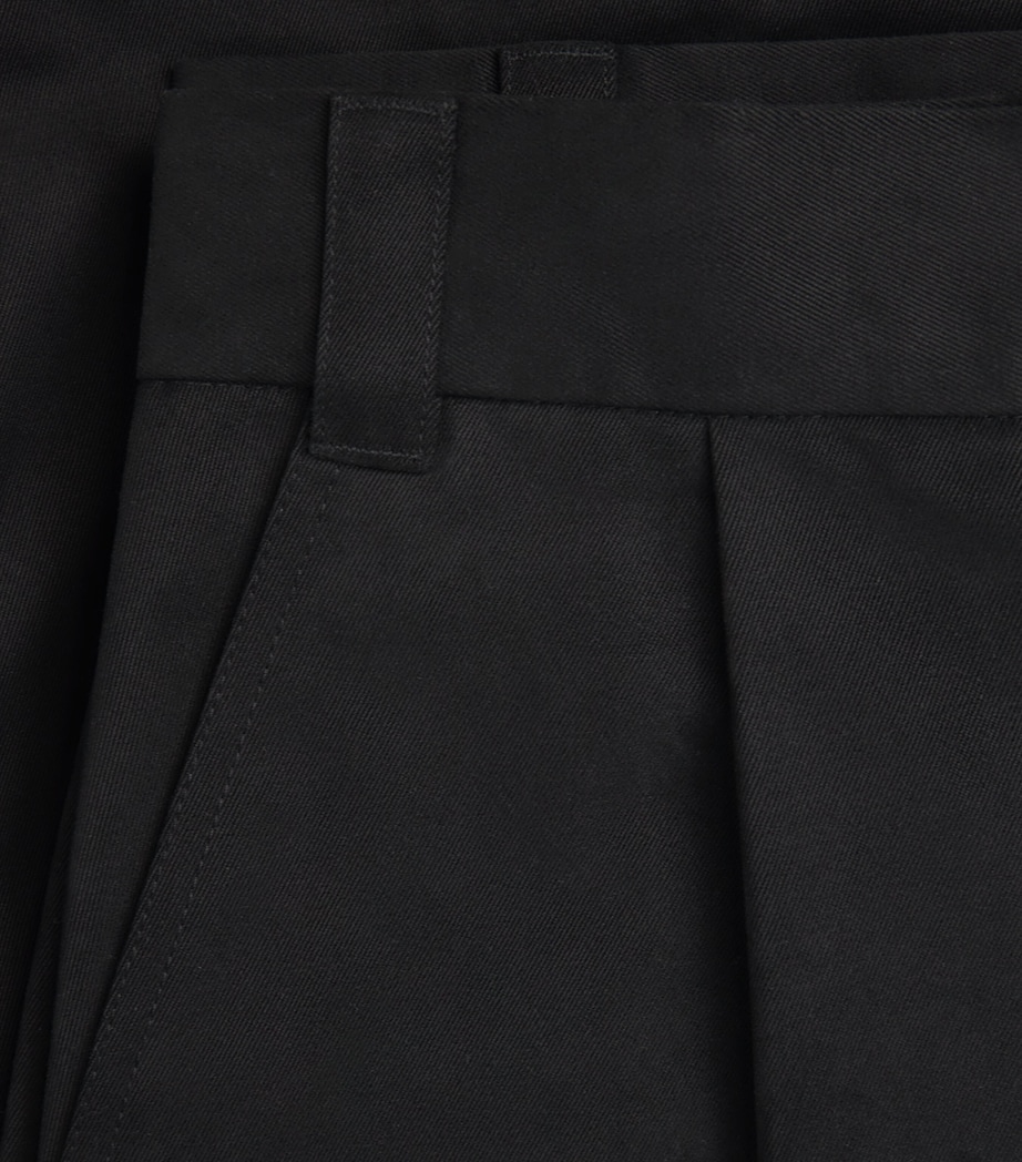 Studio Nicholson Mens Cotton Pleated Sorte Trousers Black Image 5