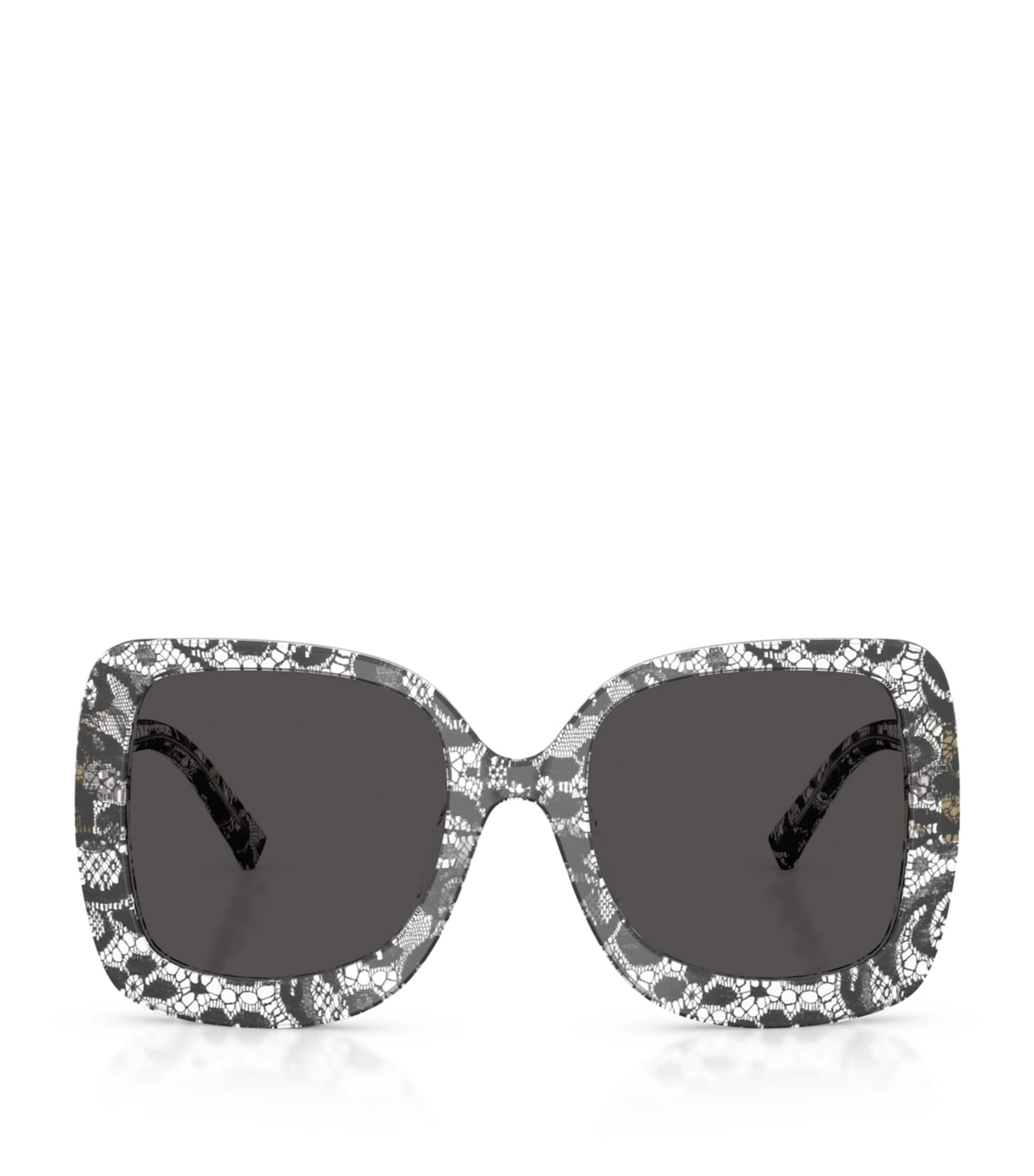Dolce&Gabbana Lace Print Square Sunglasses Black Image 1