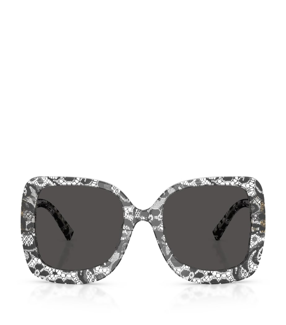 Dolce&Gabbana Lace Print Square Sunglasses Black Image 1